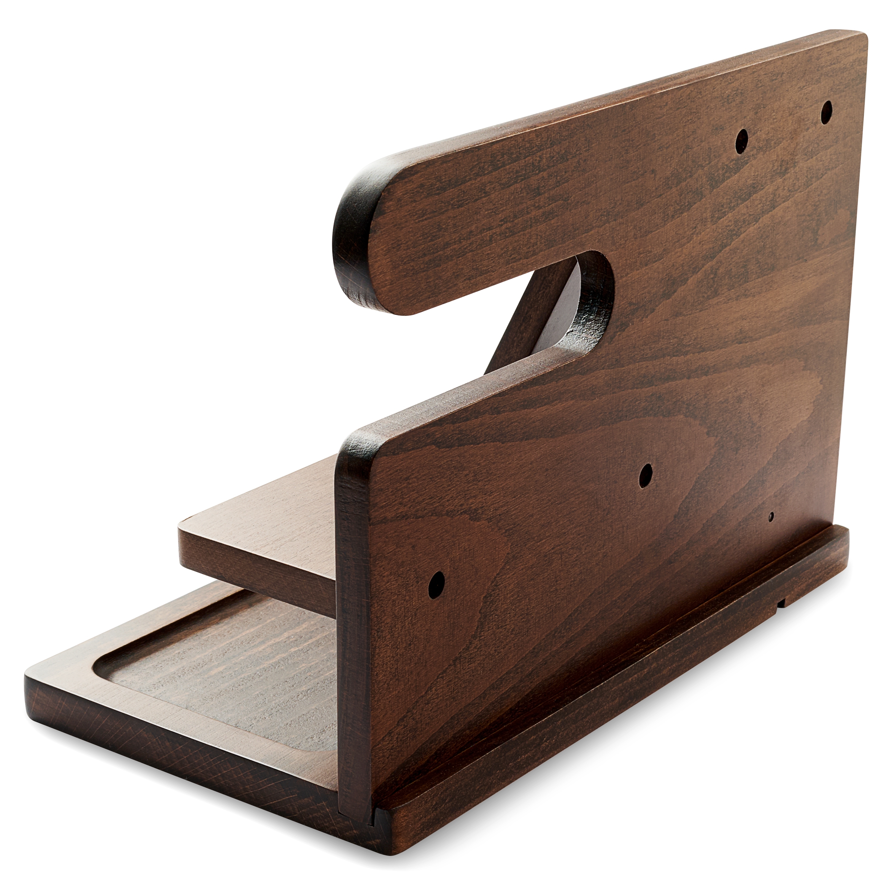 Dark Wood Phone Stand and Desk Organiser - 6