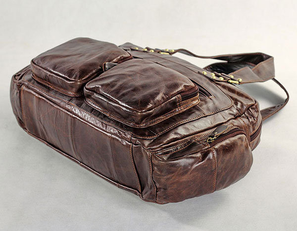 Wisel Dark Brown Leather Bag - 4