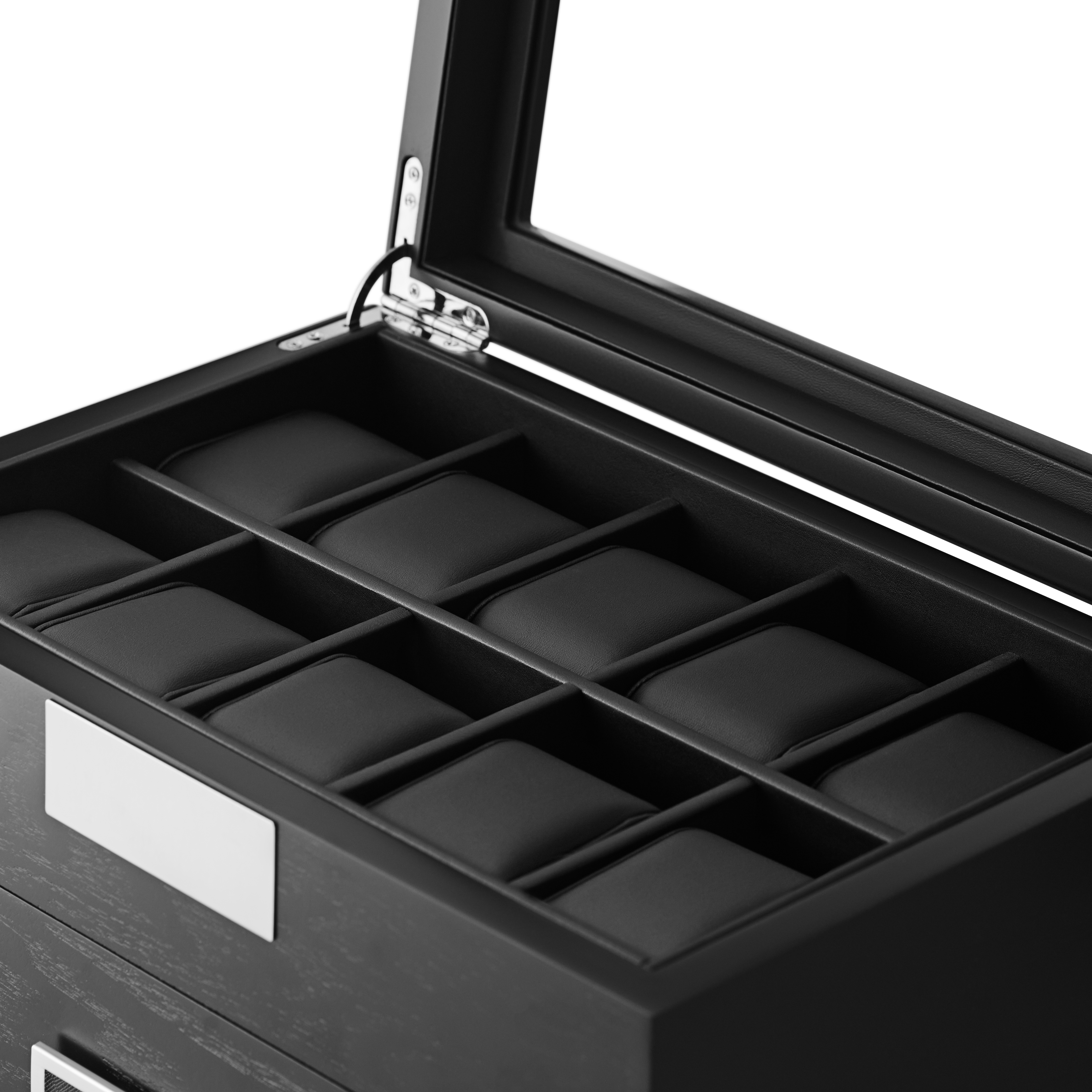 20 Slot Black Veneer Watch Display Box - 6