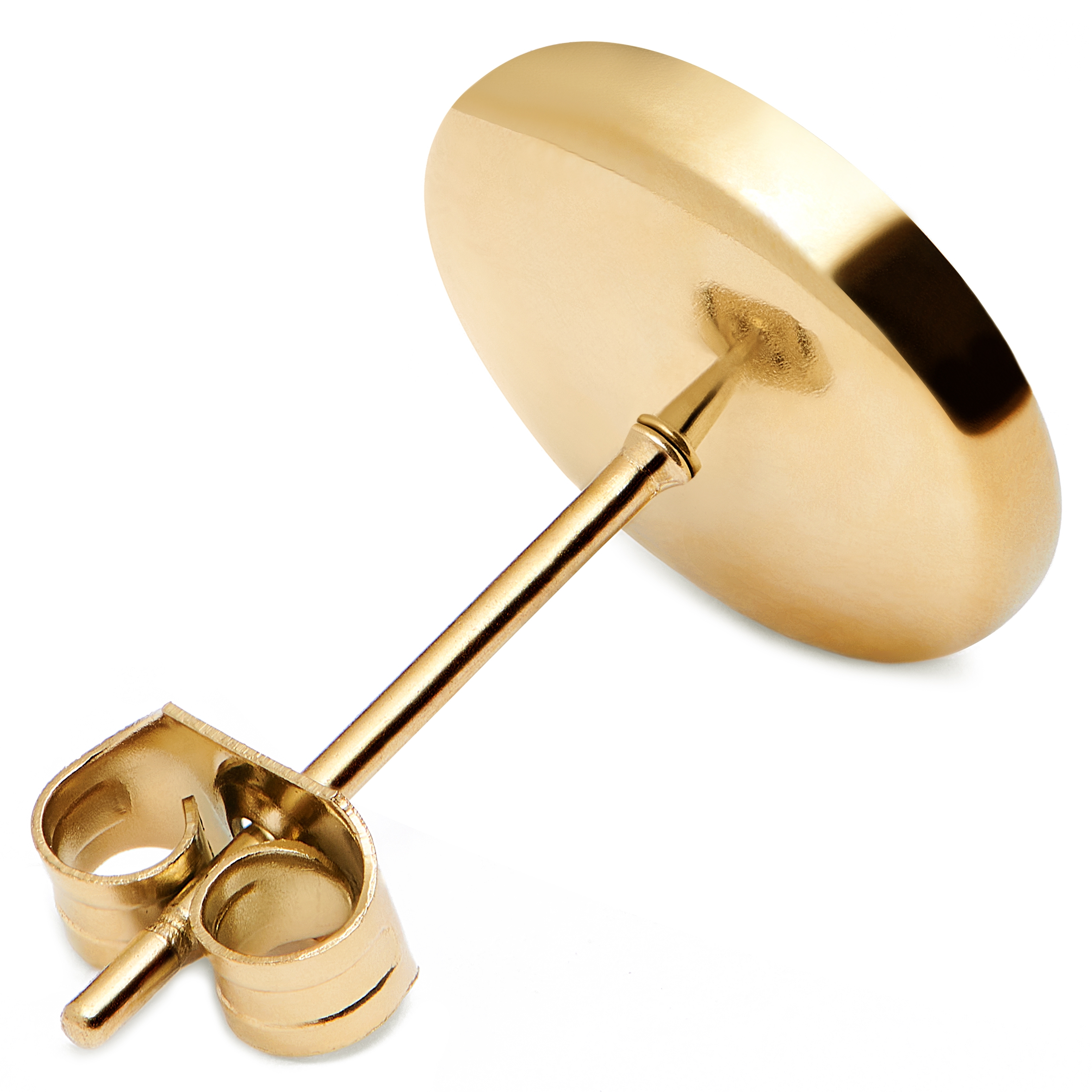 10 mm Gold-Tone Button Stud Earring - 2