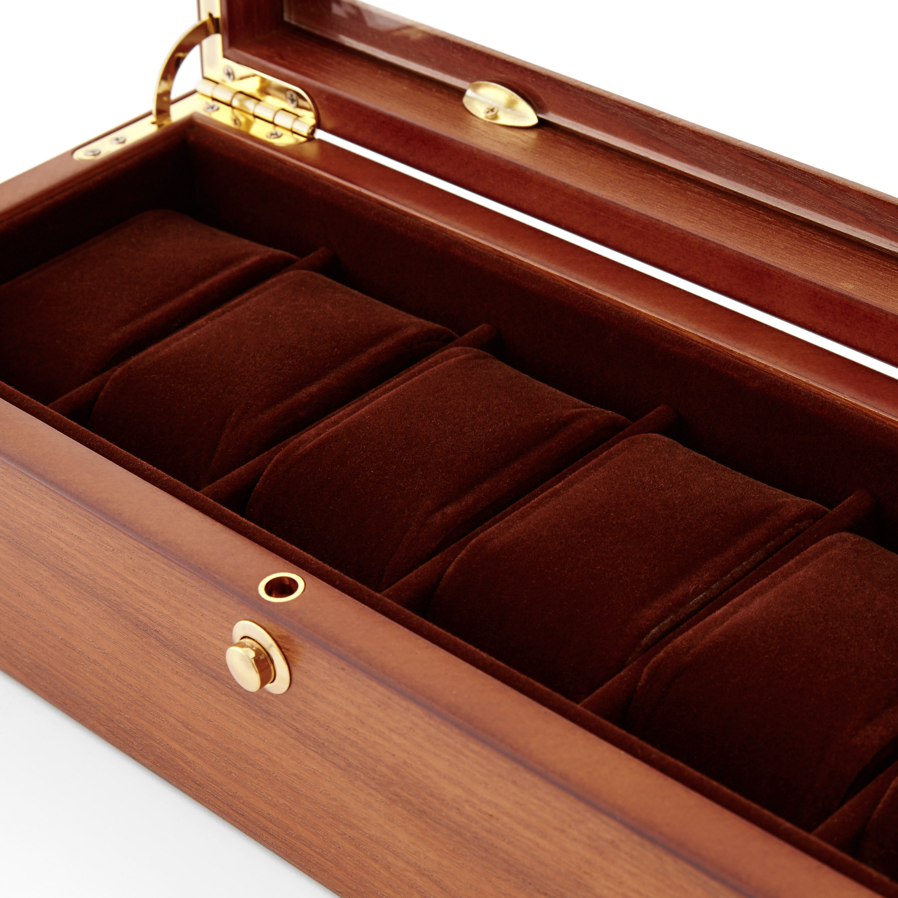 Brown Ash Veneer Watch Case - 6 Watches - 7