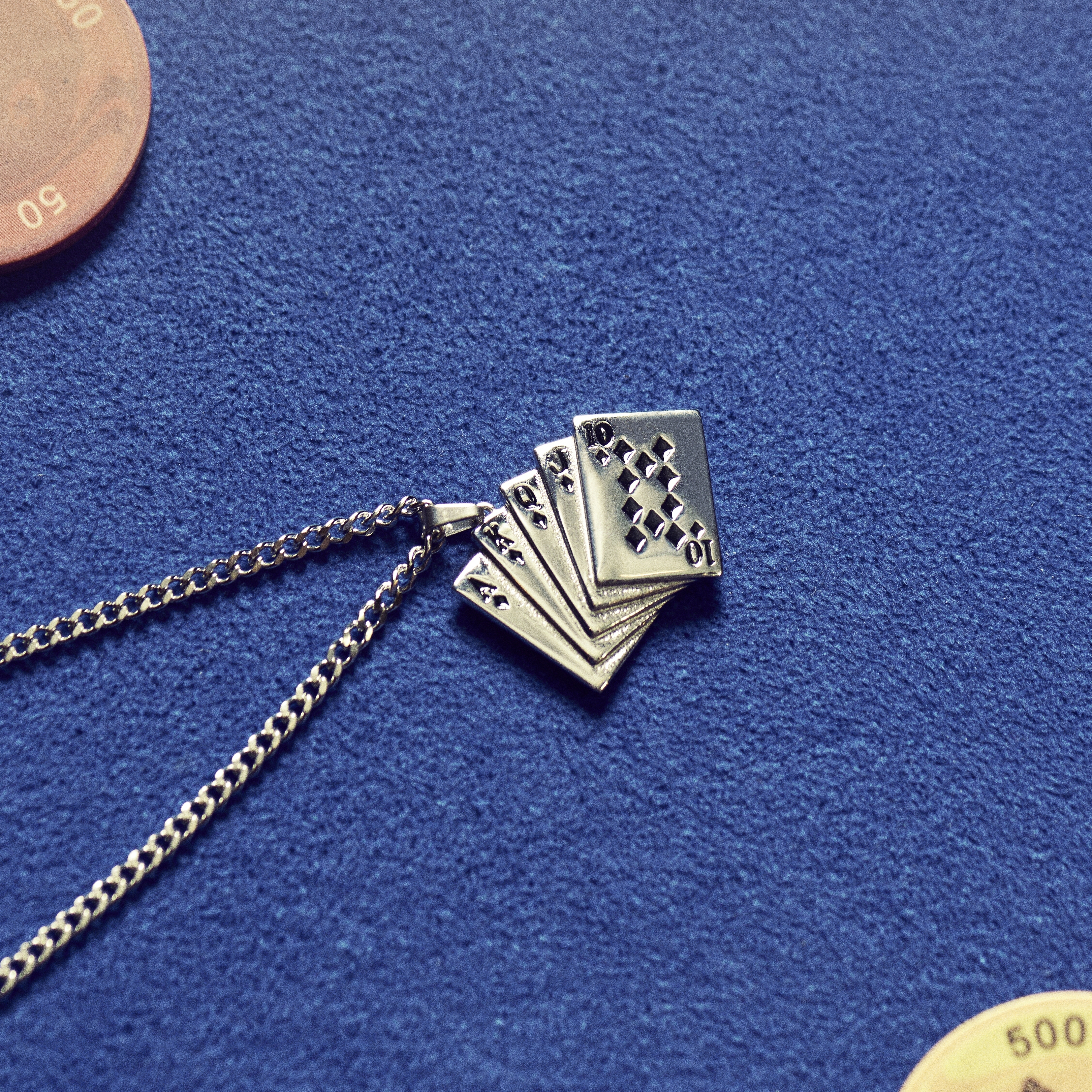 Ace | Colier argintiu cu chintă roială - 2