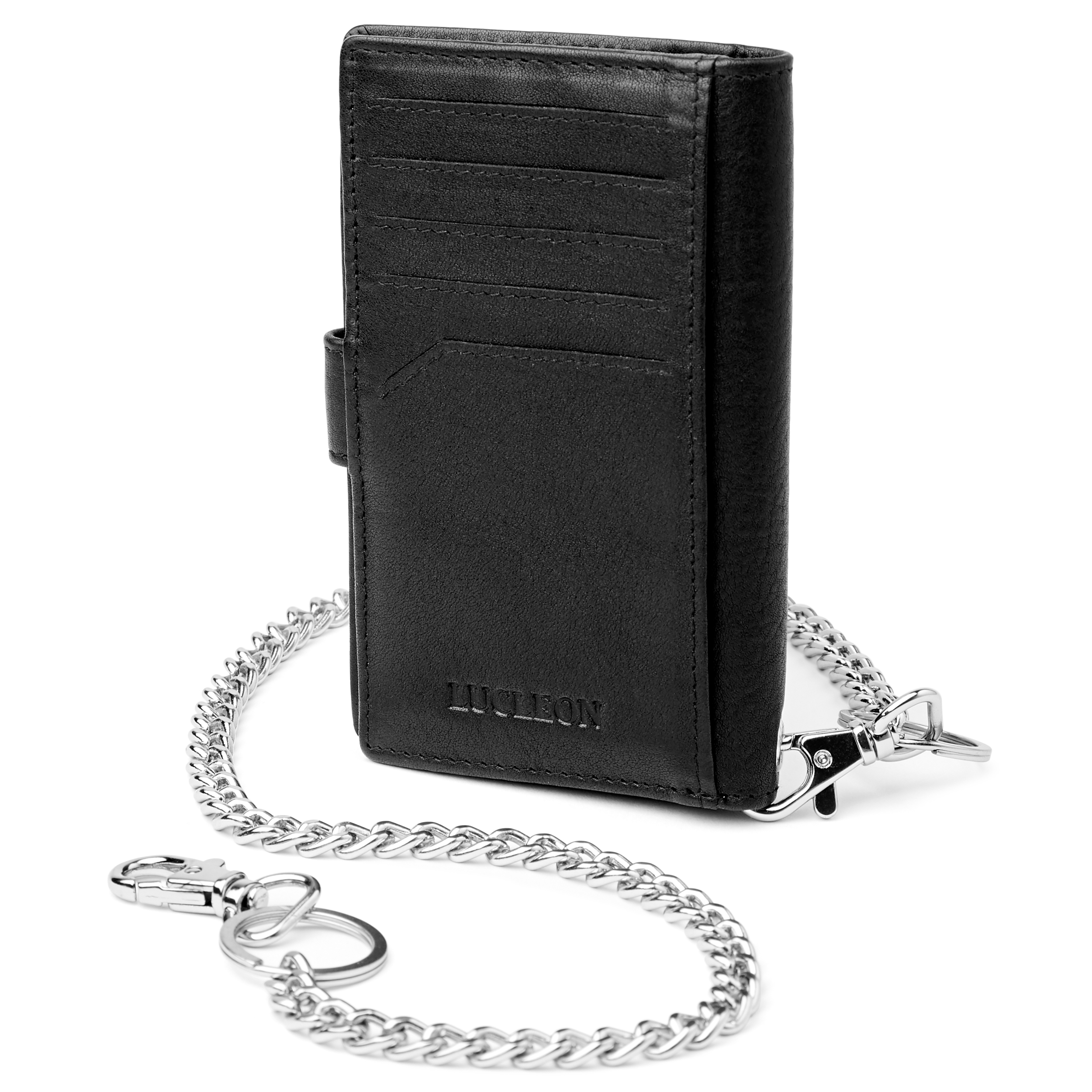 Liam RFID-árnyékolt fekete bőrtárca - 2