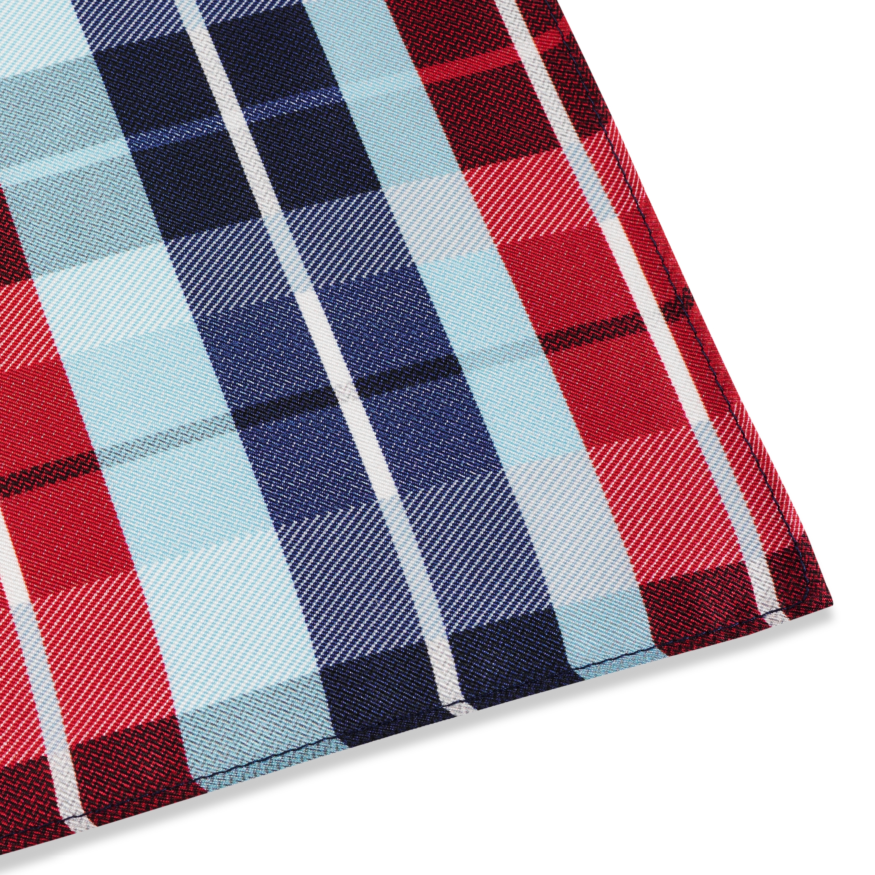 Jedwabna apaszka w niebiesko-bordową kratkę - 4