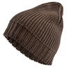 True Brown Merino Wool Chunky Knitted Rib Beanie