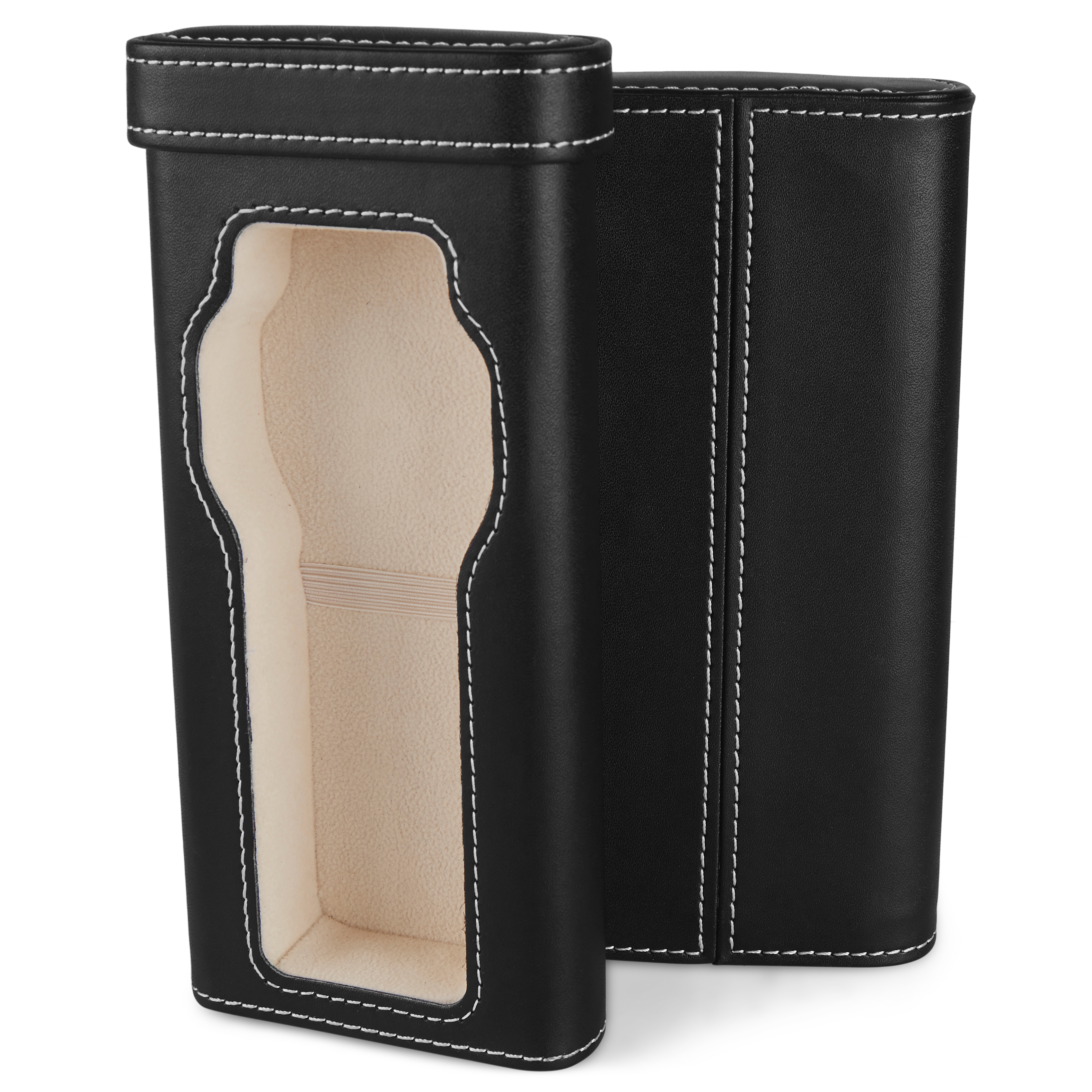 Svart Resefodral för Klocka i Konstläder - 1 klocka - 2