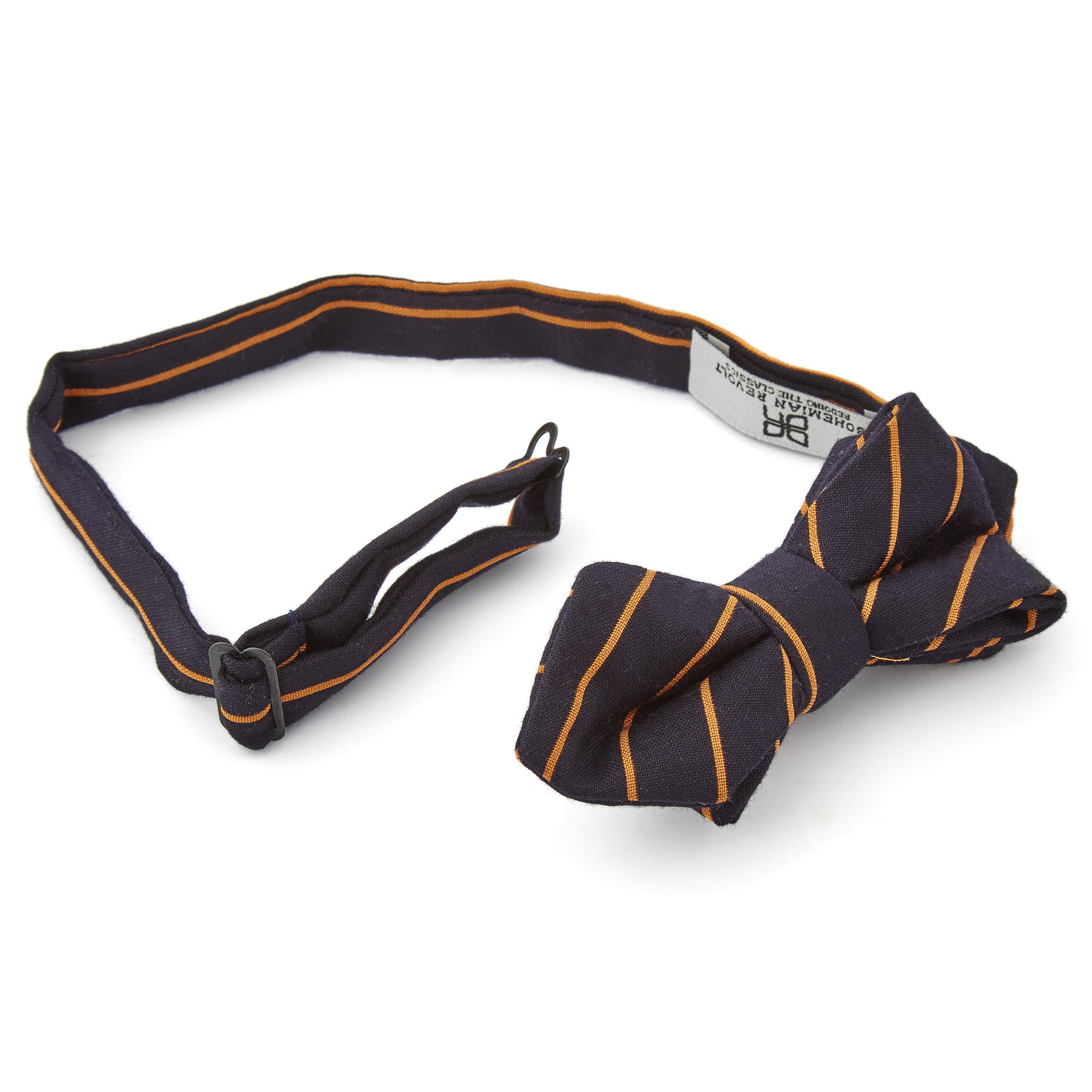 Spitz Zulaufende Fliege In Marineblau & Orange - 2