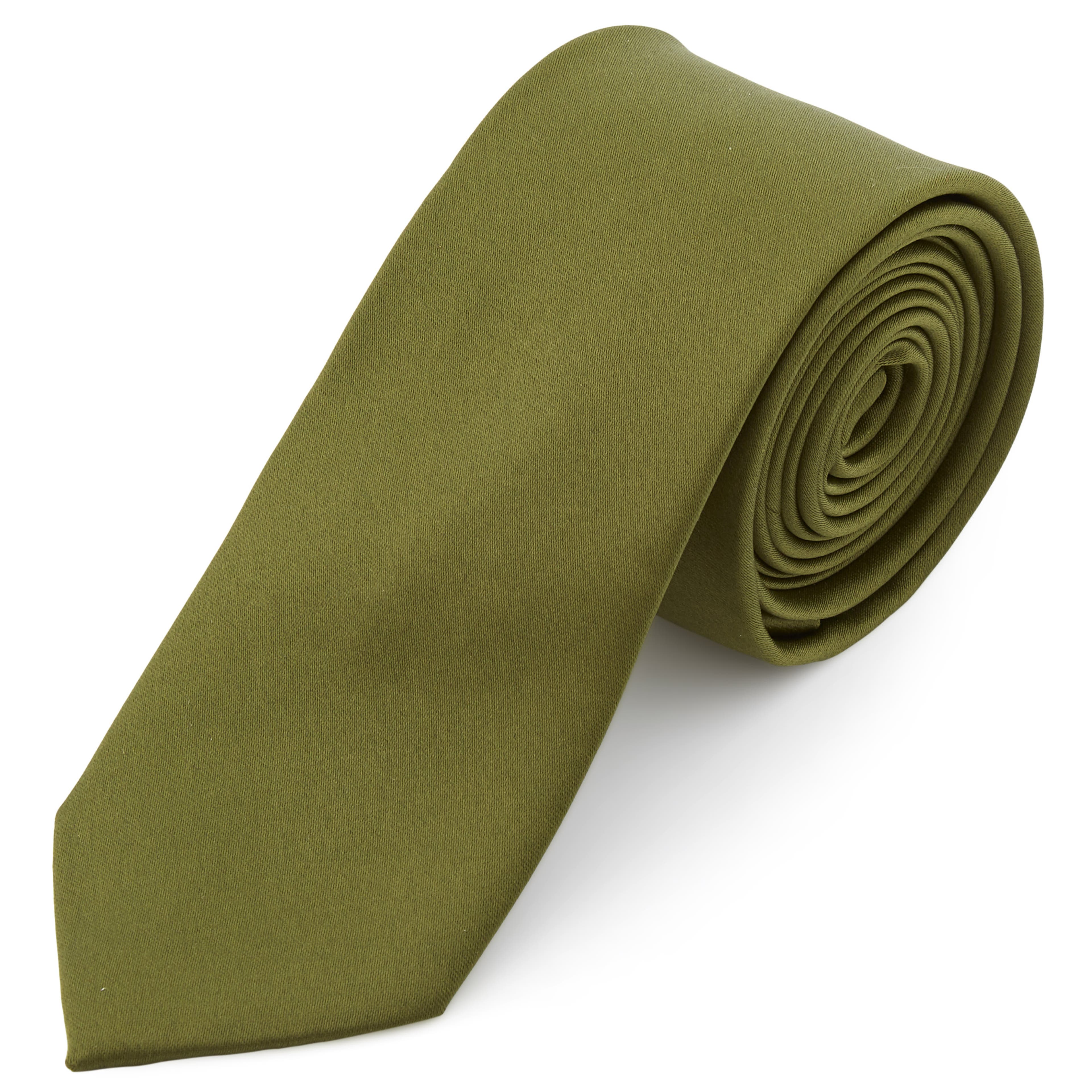 Cravate classique 6 cm vert olive