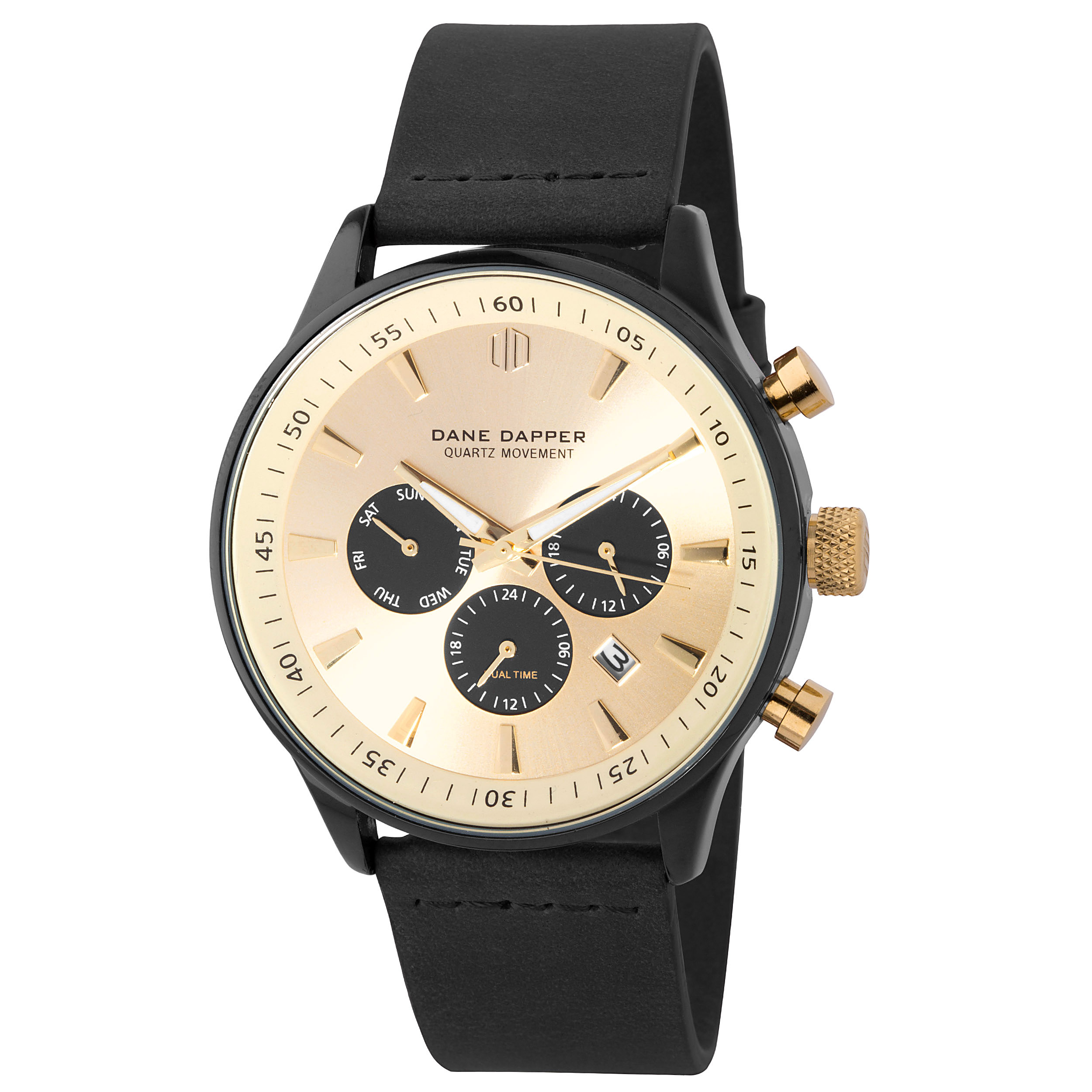 Black Over Gold-Tone Troika Watch - 1