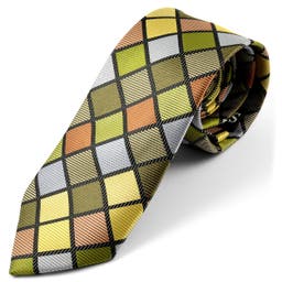 Colorful Chequered Silk Tie