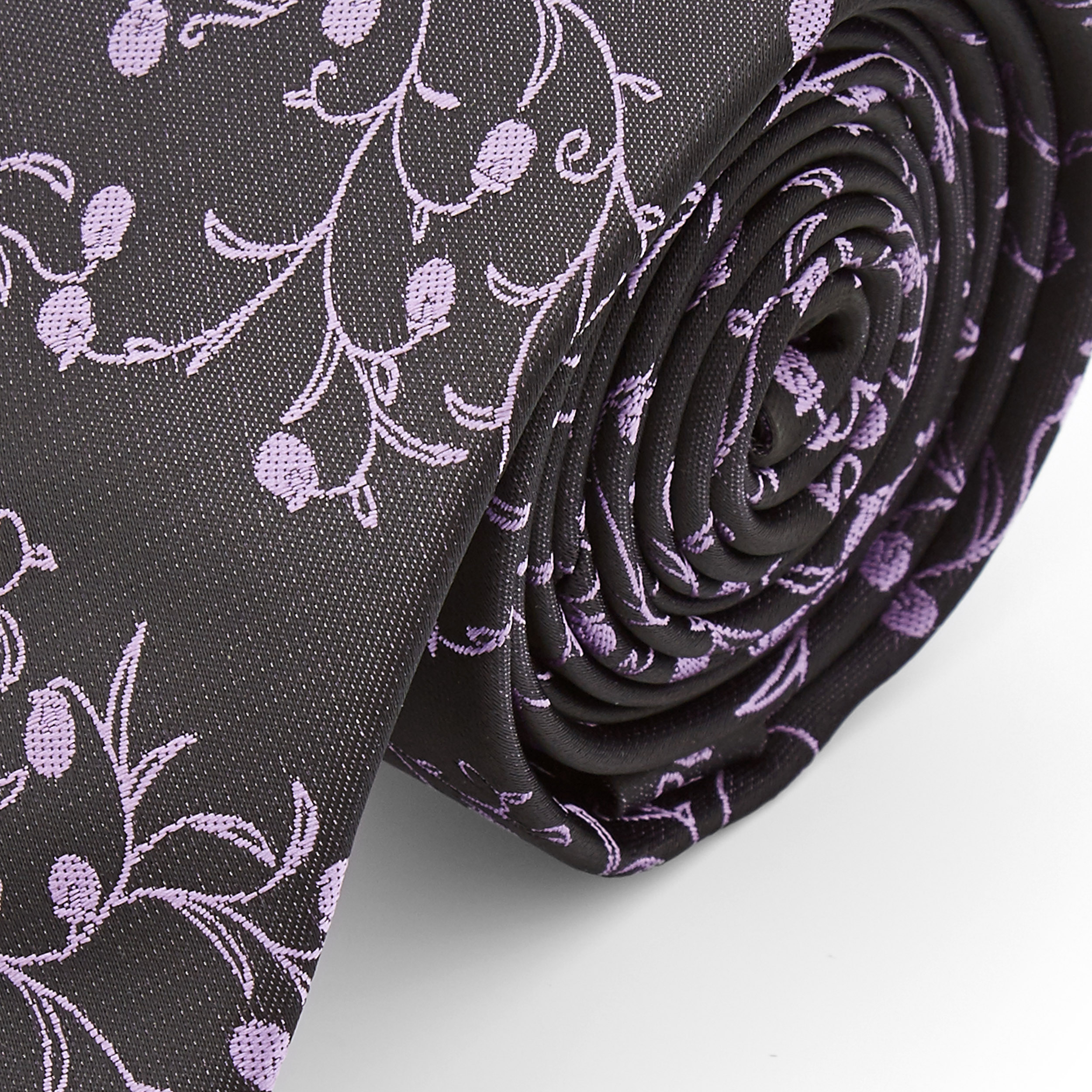 Polyester Krawatte In Dunkellila & Lavendel  - 2