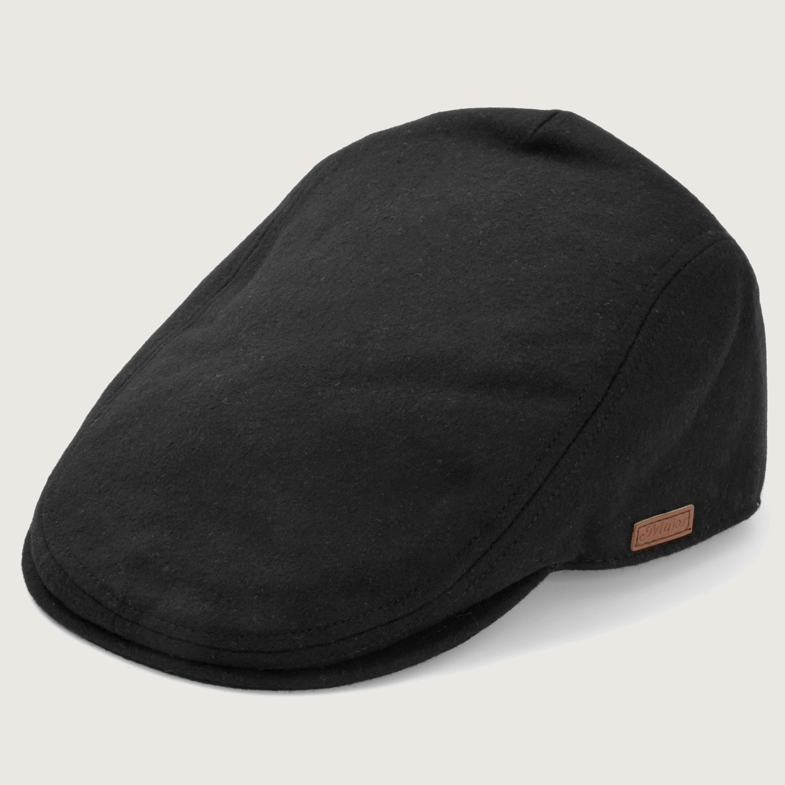 Black Wool & Polyester Flat Cap | In stock! | Major Wear