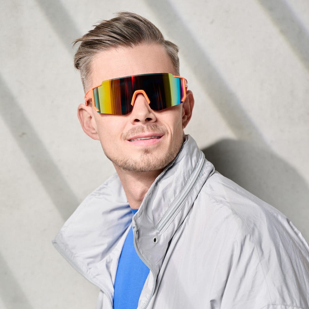 hover: Lunettes de soleil de sport à monture couvrante orange hover: Lunettes de soleil de sport à monture couvrante orange