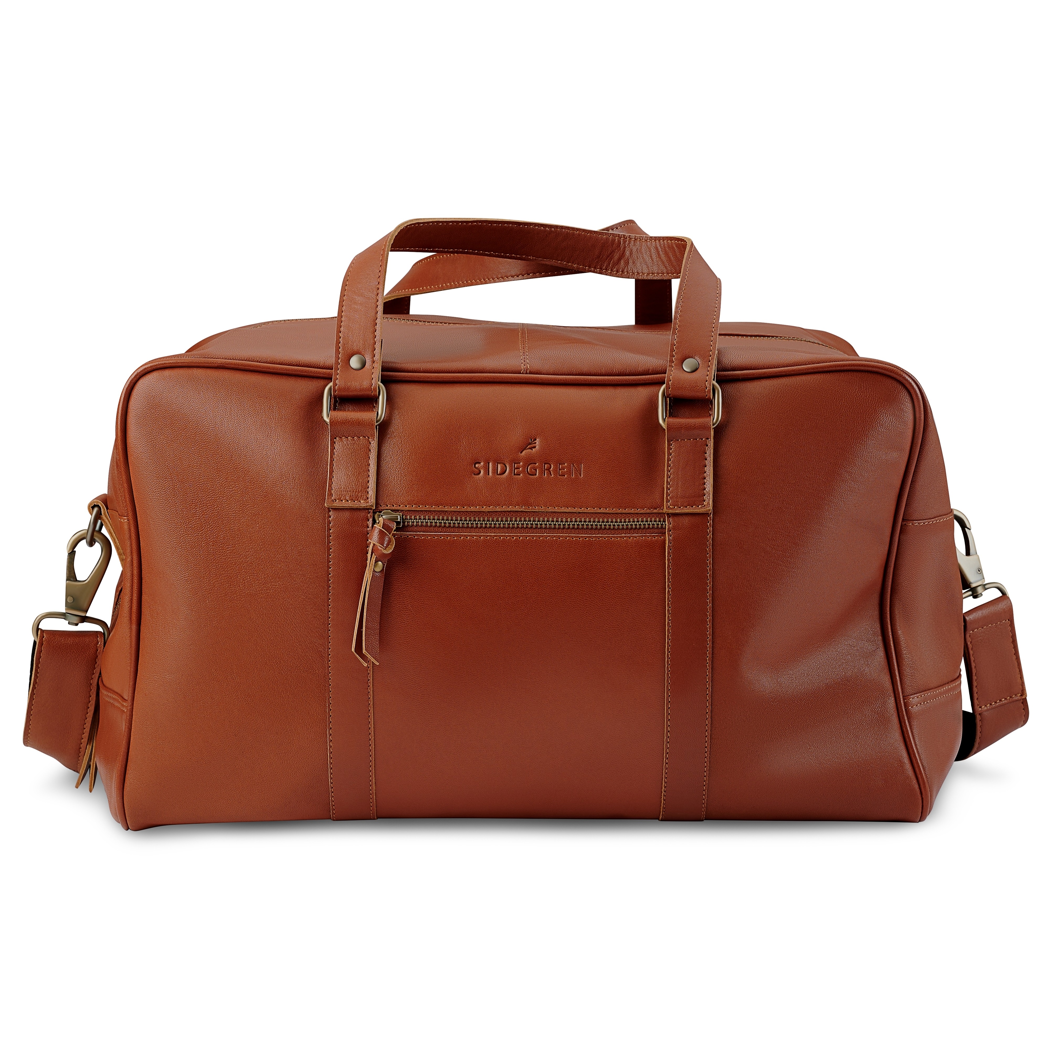 Fidei | Mokka Weekend Bag i fullnarvet geiteskinn - 4