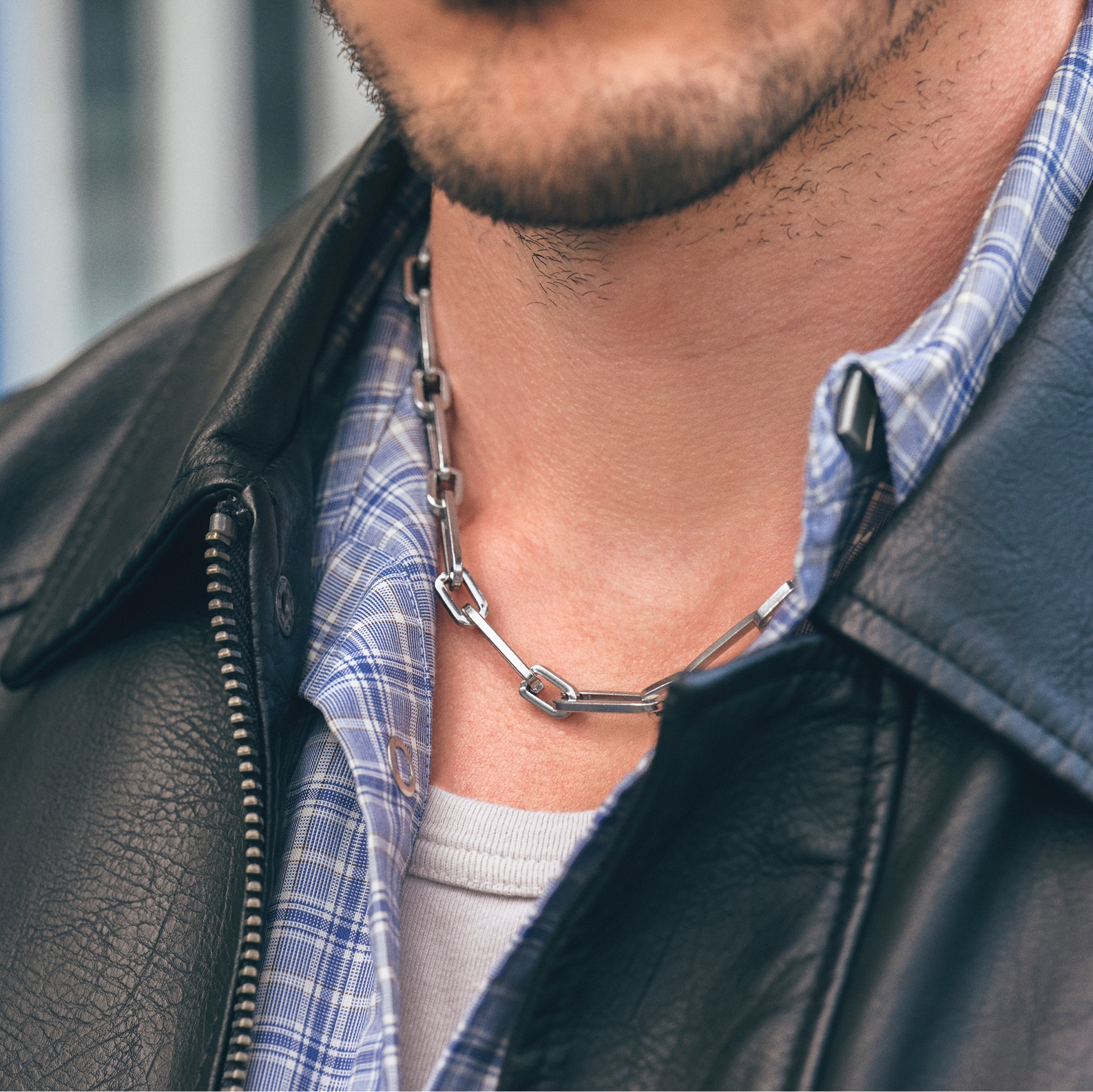 Connor Amager ezüst tónusú kábel lánc nyaklánc - 3