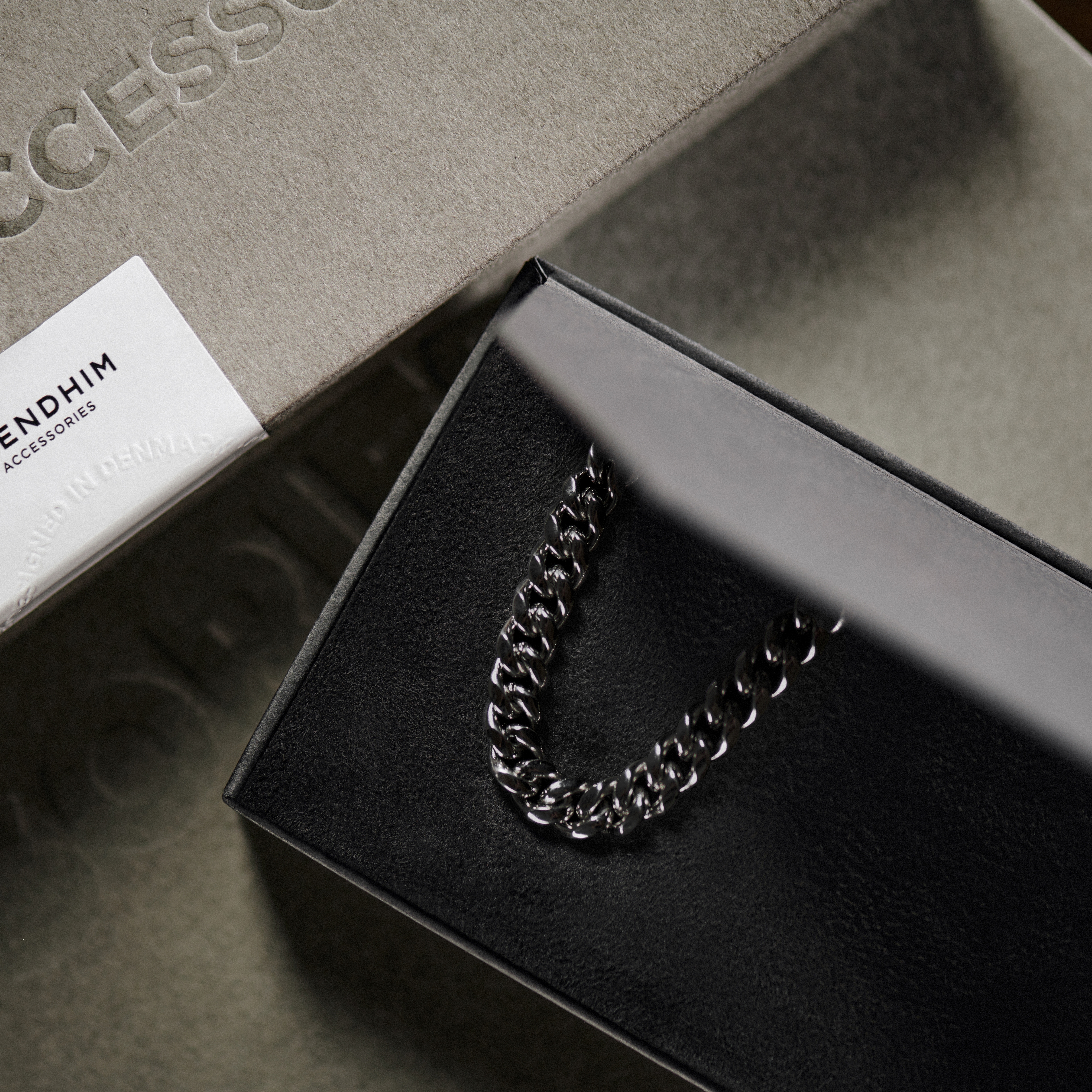 L armband & 50 cm ketting | 8 mm zwarte ketting geschenkset - 6