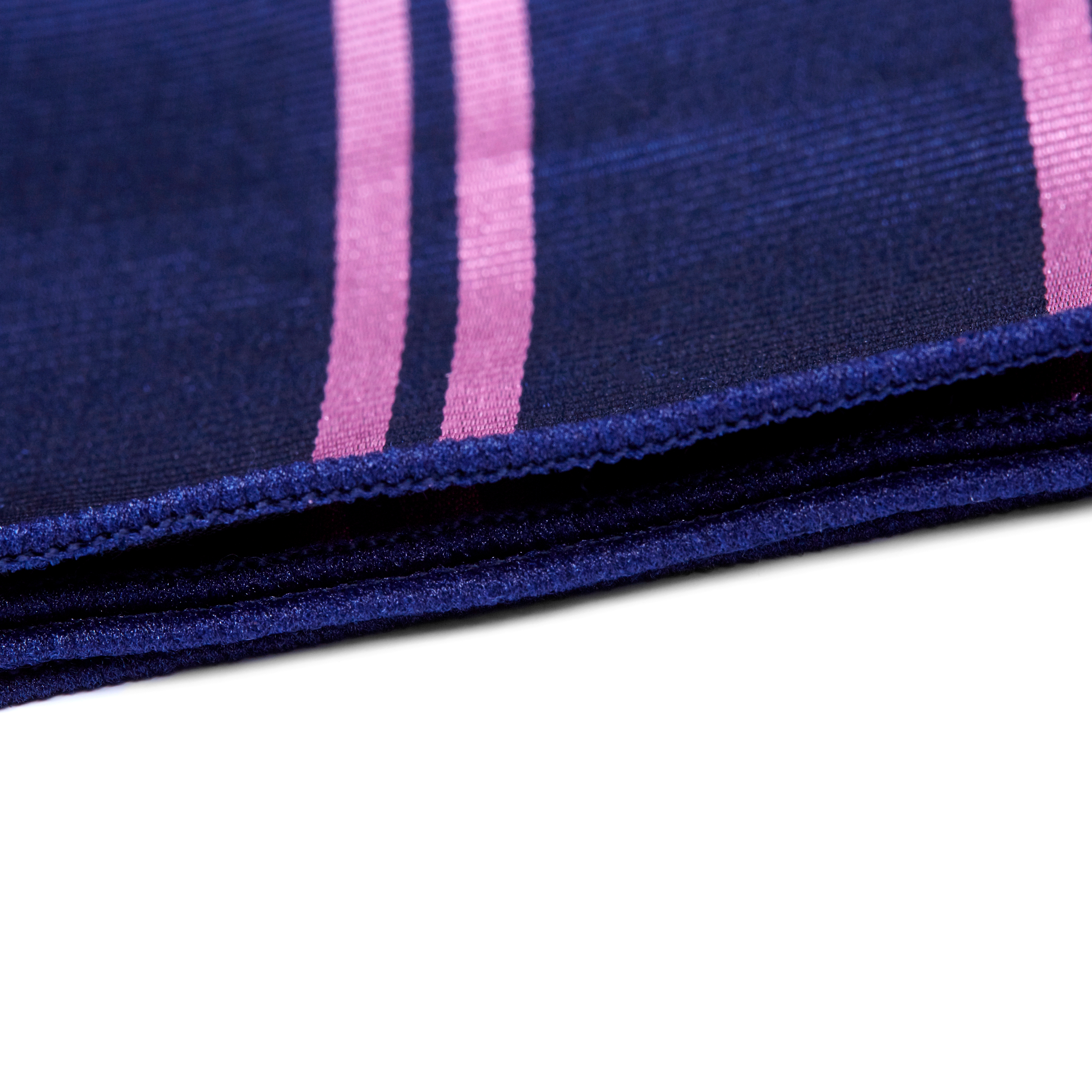 Pink Twin Stripe Navy Silk Pocket Square - 2