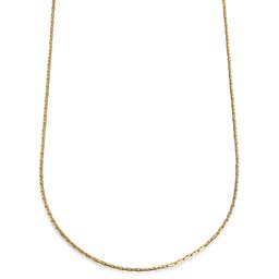 Essentials | 2 mm Gold-Tone Rectangular Box Chain Necklace