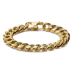 12mm Gold-Tone Stainless Steel Curb Chain Bracelet