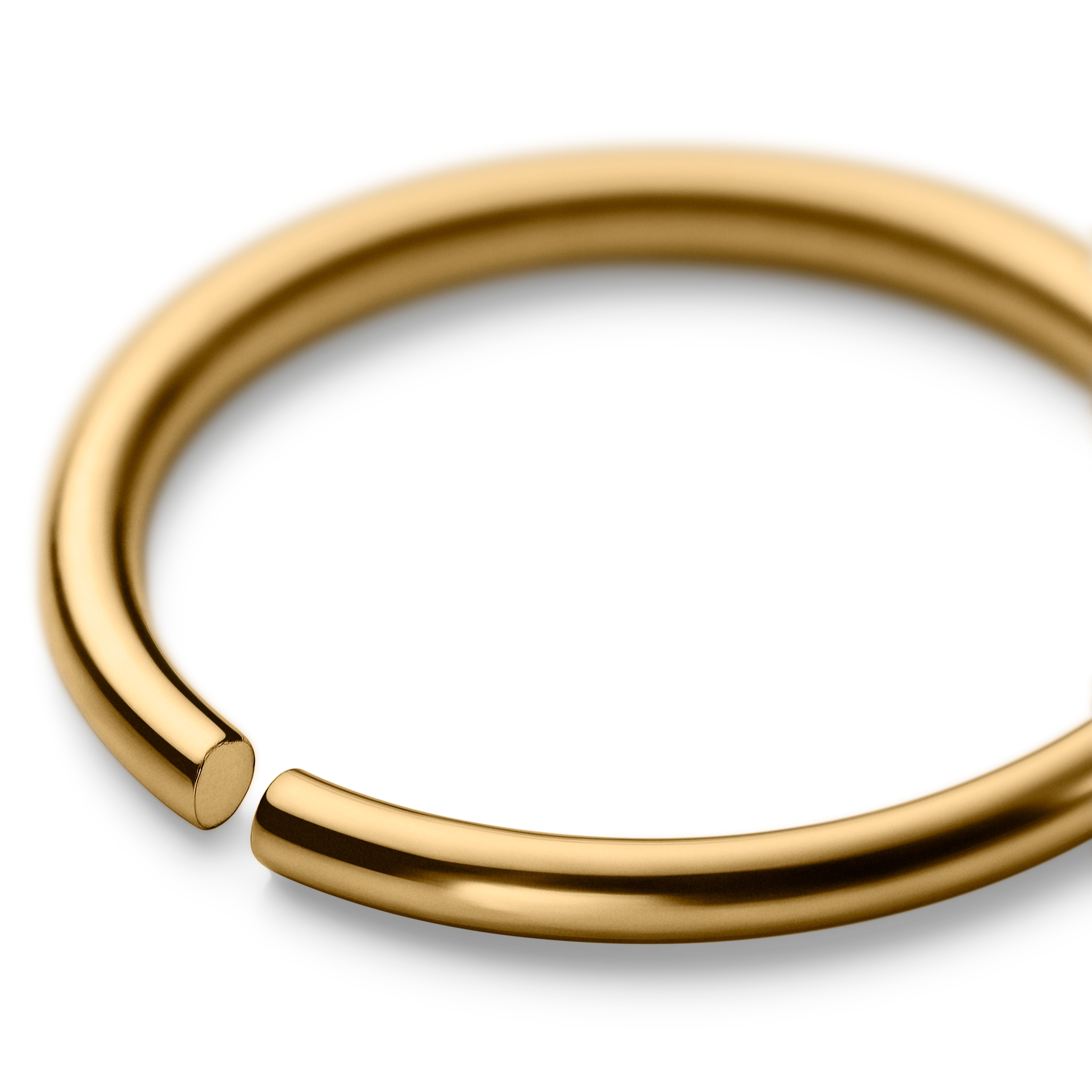 10 mm Seamless Gold-Tone Titanium Piercing Ring - 2