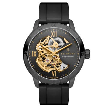 Dante II | Black Skeleton Watch with Rubber Straps Dante II | Black Skeleton Watch with Rubber Straps