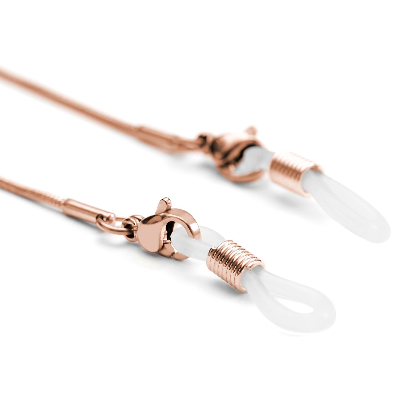 Corrente Serpente para Óculos de Sol em Aço Inoxidável Dourado Rosa Corrente Serpente para Óculos de Sol em Aço Inoxidável Dourado Rosa