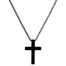 Black Stainless Steel Cross Cable Chain Necklace
