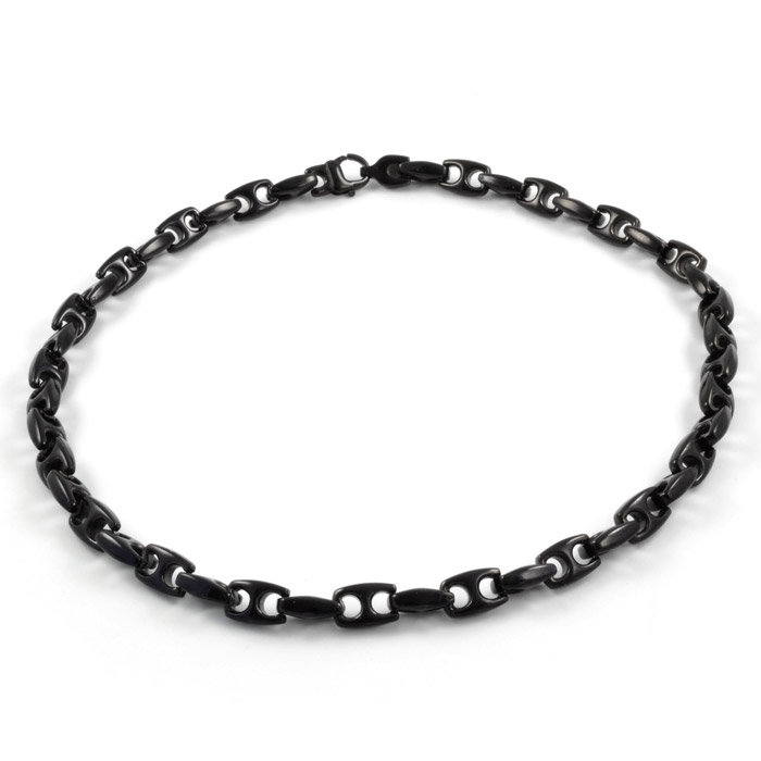 Sort Stålkæde Halskæde - 1