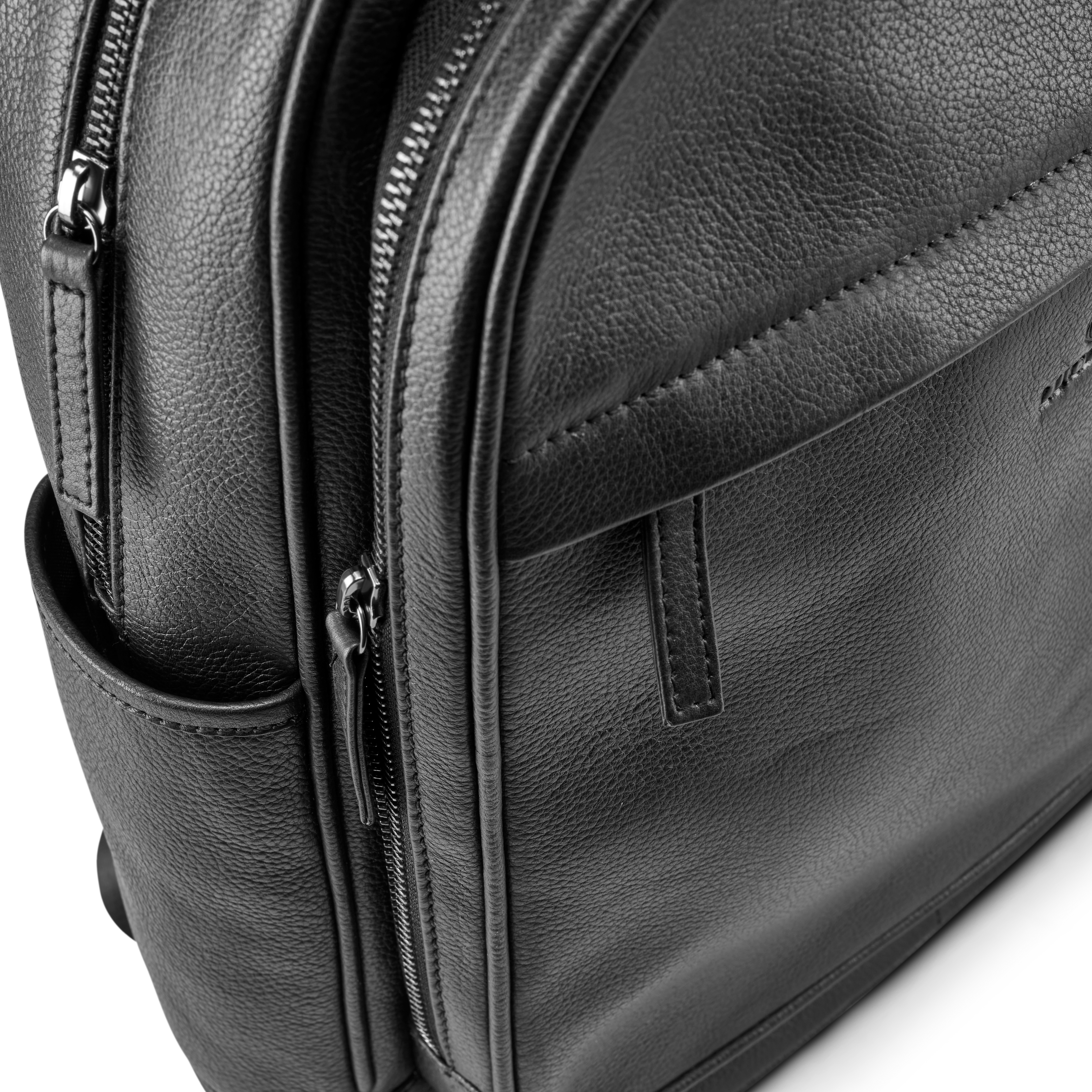 Sort Laptop Ryggsekk av Fullnarvet Skinn - 6