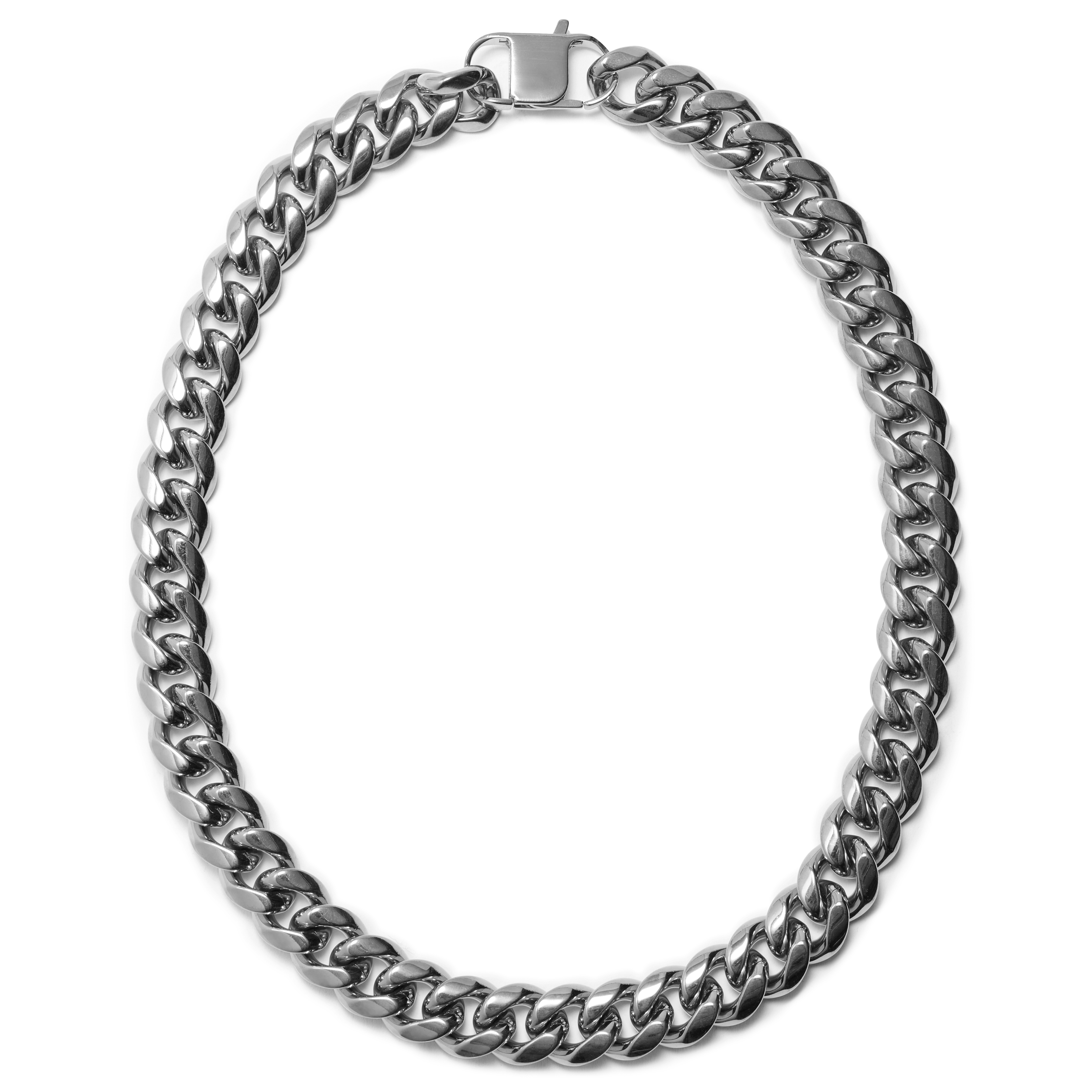 16 mm oceľový retiazkový náhrdelník v striebornej farbe - 2