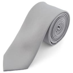 Светлосива едноцветна вратовръзка 6 см