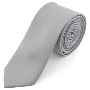 Basic Light Grey Polyester Tie