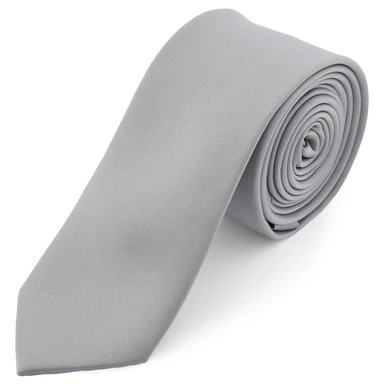 Semplice cravatta grigio chiaro da 6 cm Semplice cravatta grigio chiaro da 6 cm