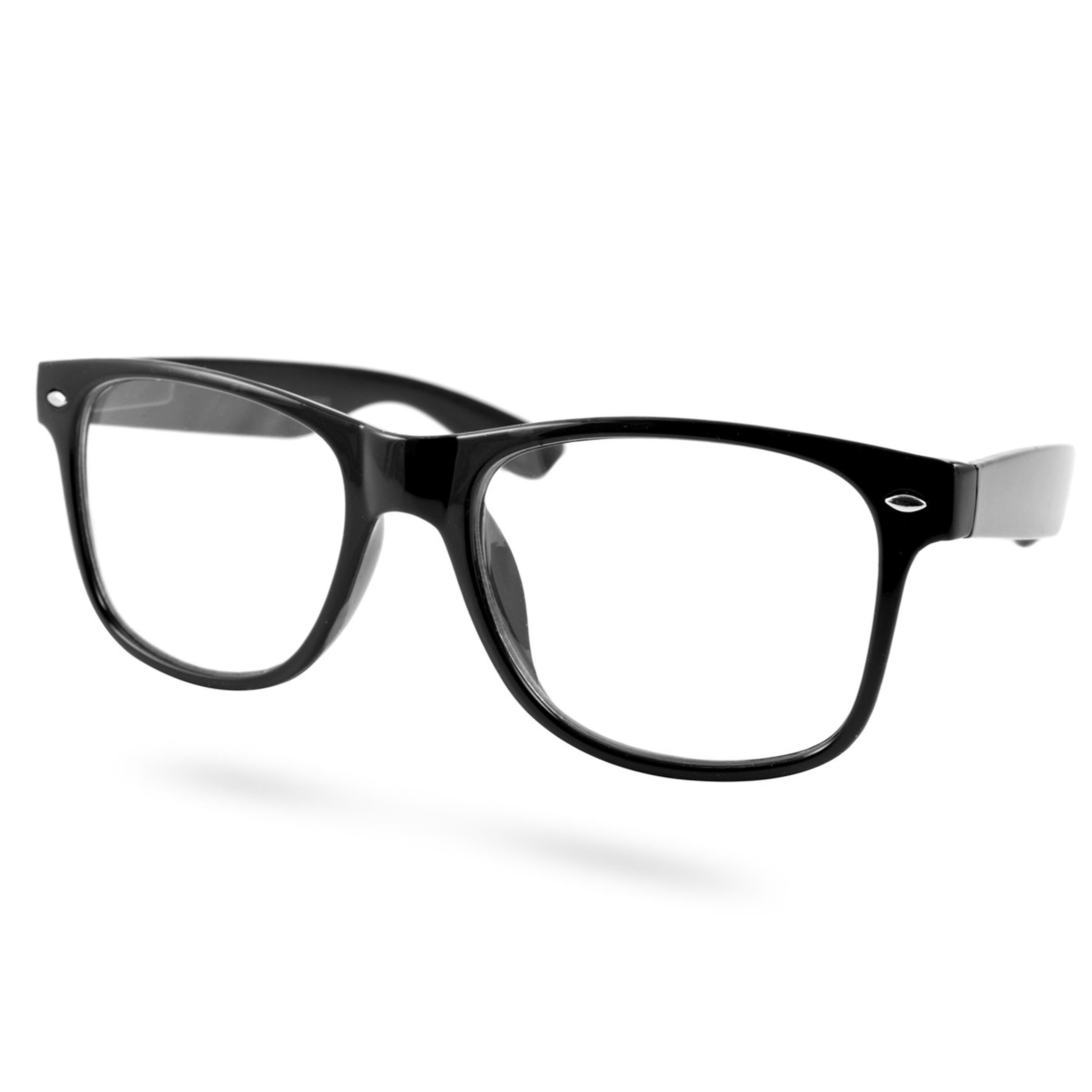 Малки черни ретро очила с прозрачни стъкла