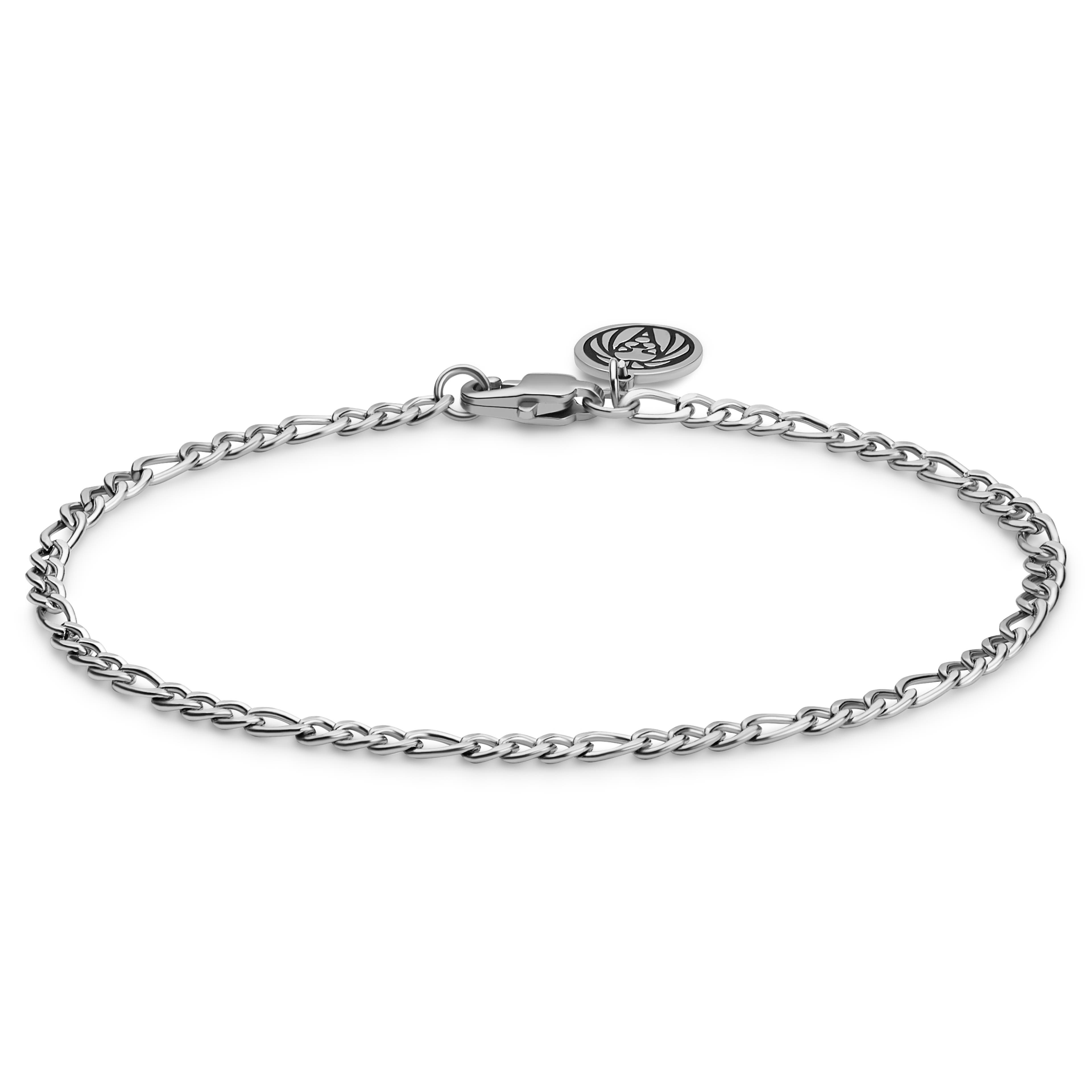 Essentials | 1/3" (8 mm) Silver-tone Figaro Chain Bracelet