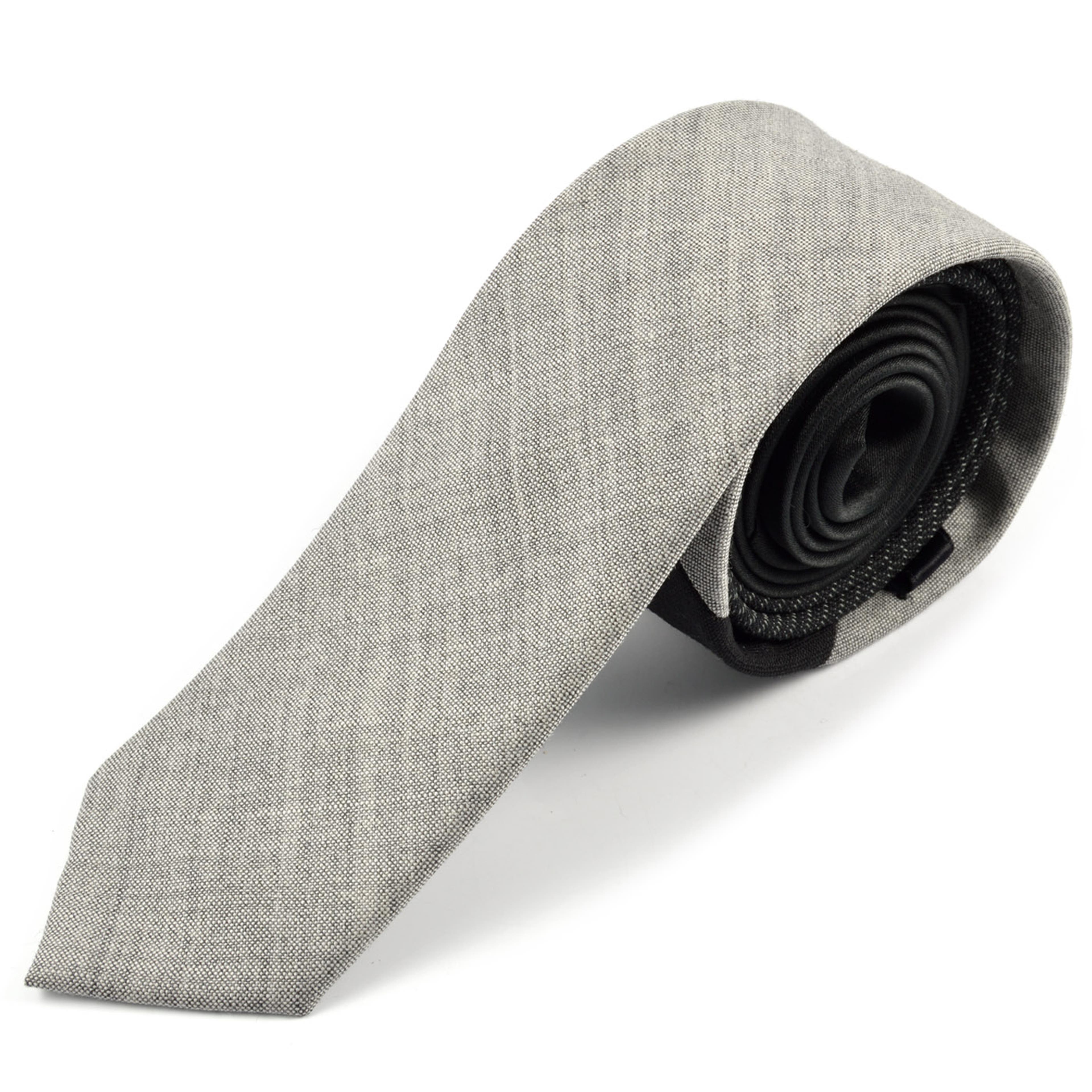 Grey & Black Design Wool Tie