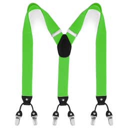 Wide Lime Green Clip-On Braces