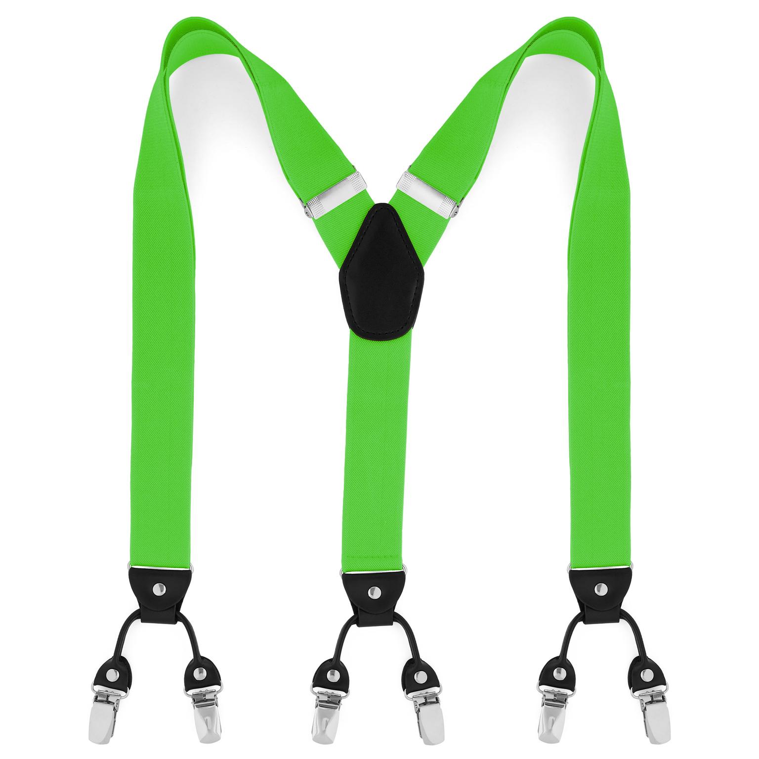 Wide Lime Green Clip-On Suspenders Wide Lime Green Clip-On Suspenders