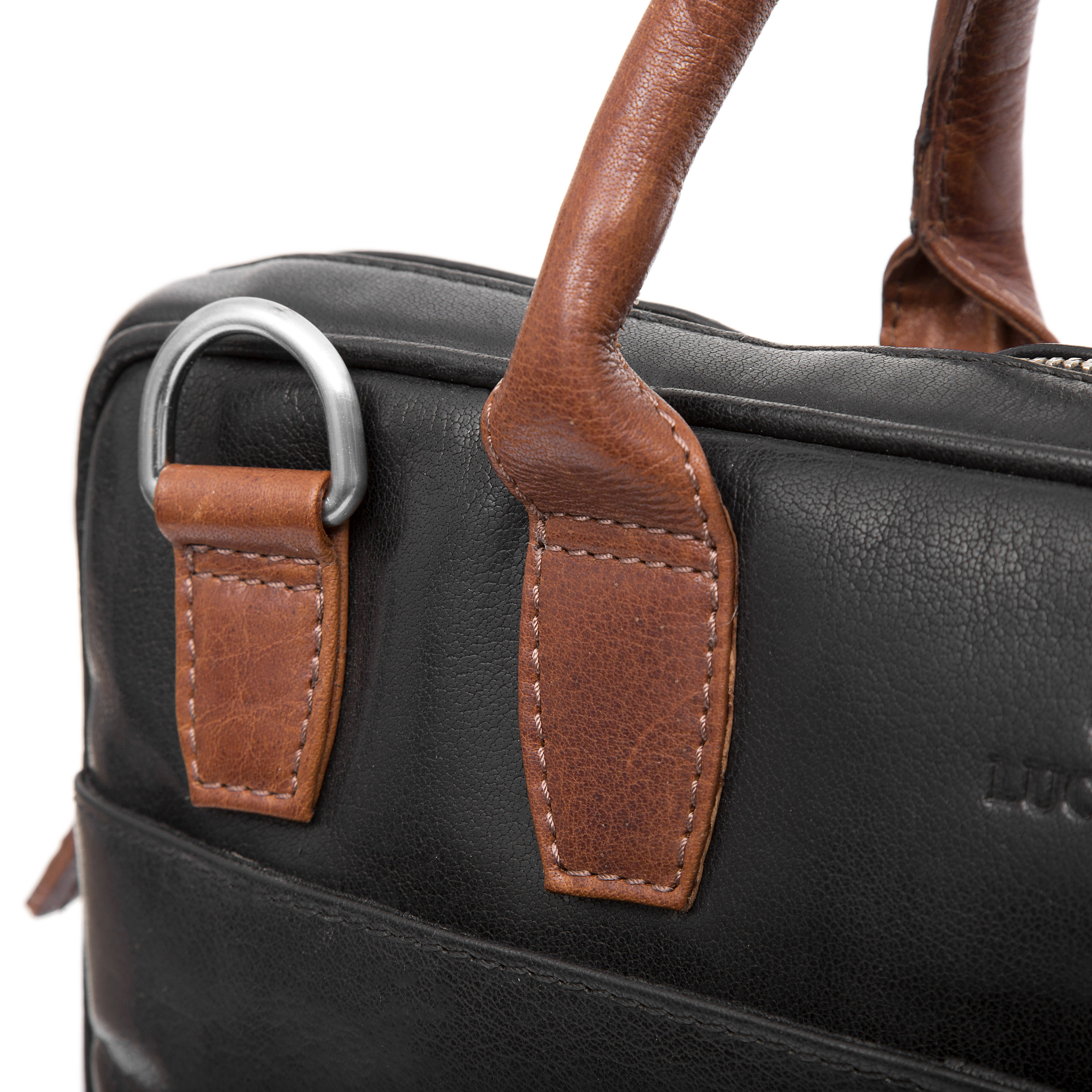 Geantă Montreal Slim 13" Executive din piele neagră și cafenie  - 12