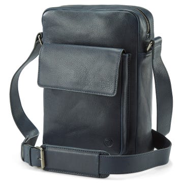 Lincoln | Navy Blue Leather Crossbody Bag