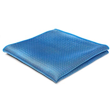 Pochette de costume en soie bleu clair à pois blancs Pochette de costume en soie bleu clair à pois blancs