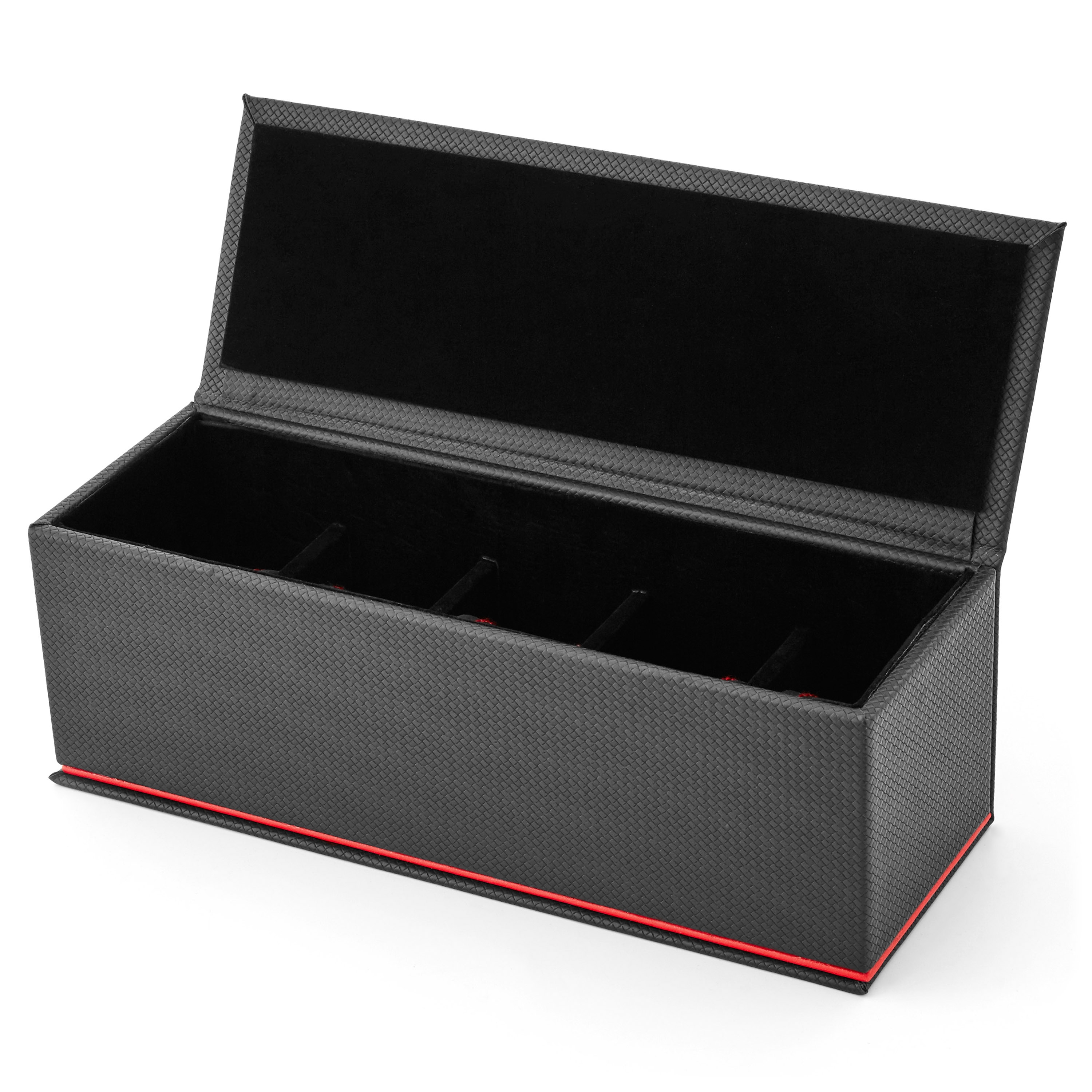 Black Attack Faux Leather Watch Organiser - 5 Watches - 2