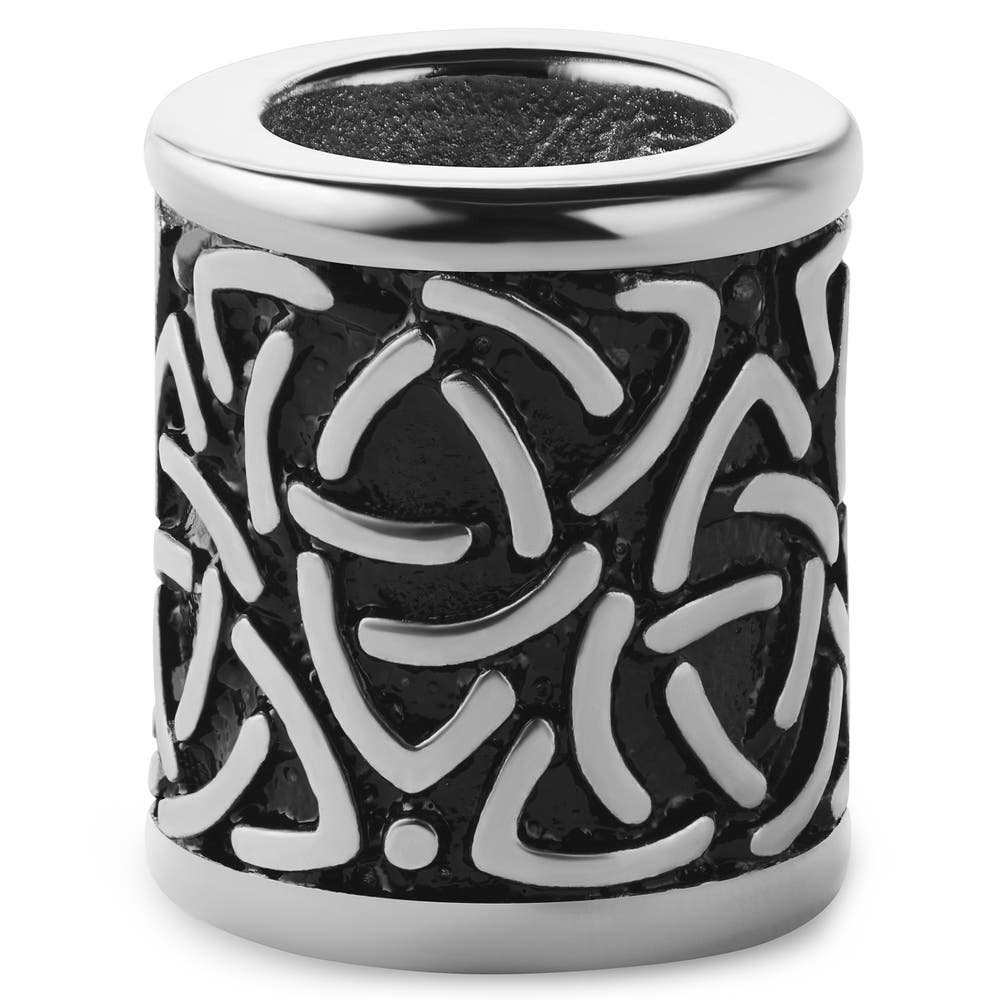 hover: Zilverkleurige Keltische Baardring met Knooppatroon hover: Zilverkleurige Keltische Baardring met Knooppatroon
