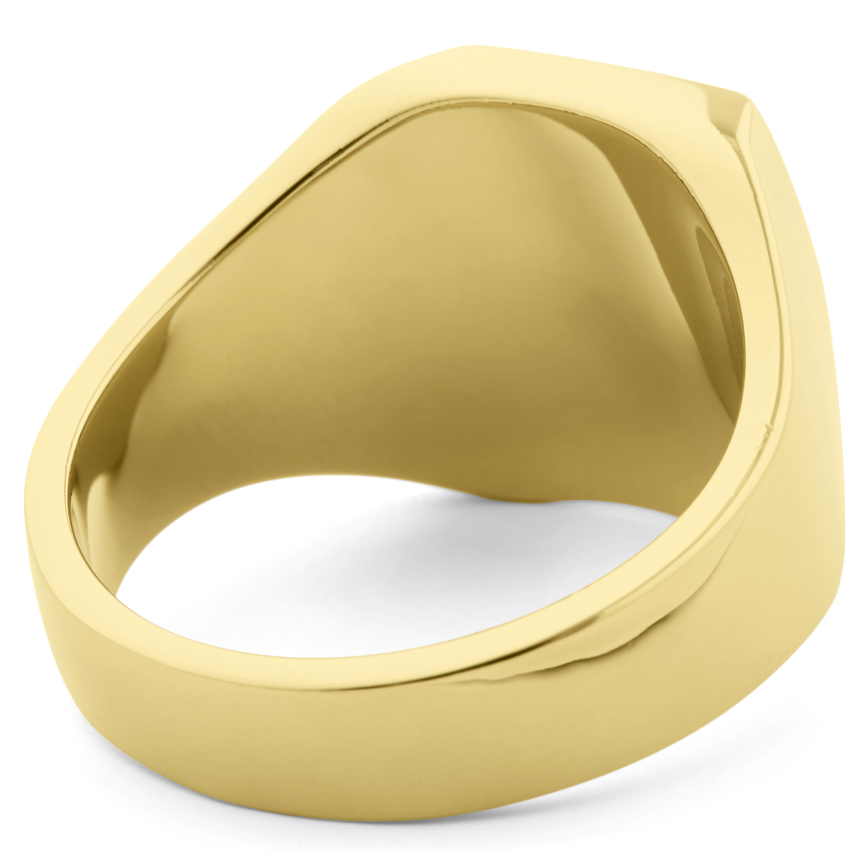 Chevalière large classique or 925s - 3