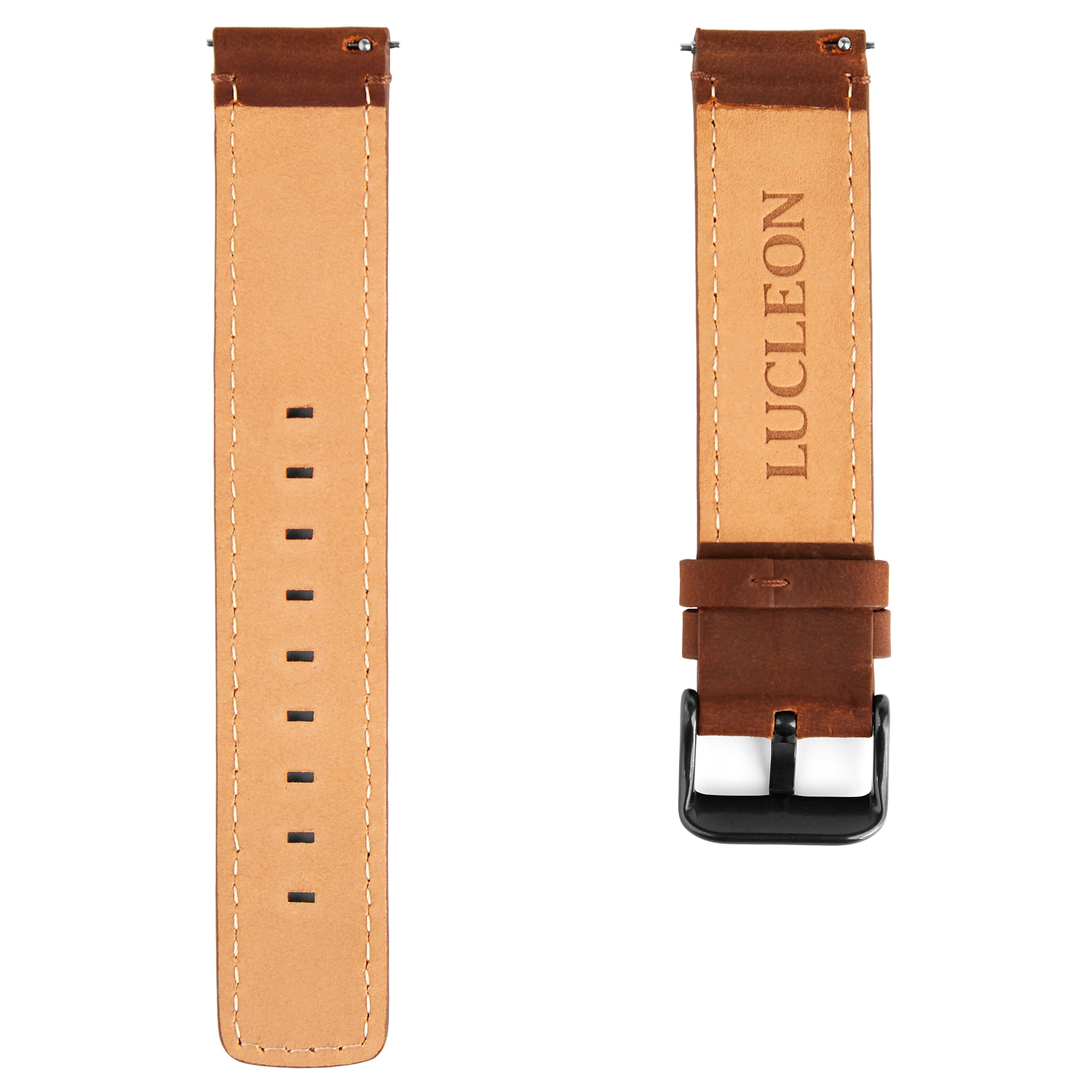 Pulseira de Relógio Castanha e Cinza Bronze com Costura Castanha - 3