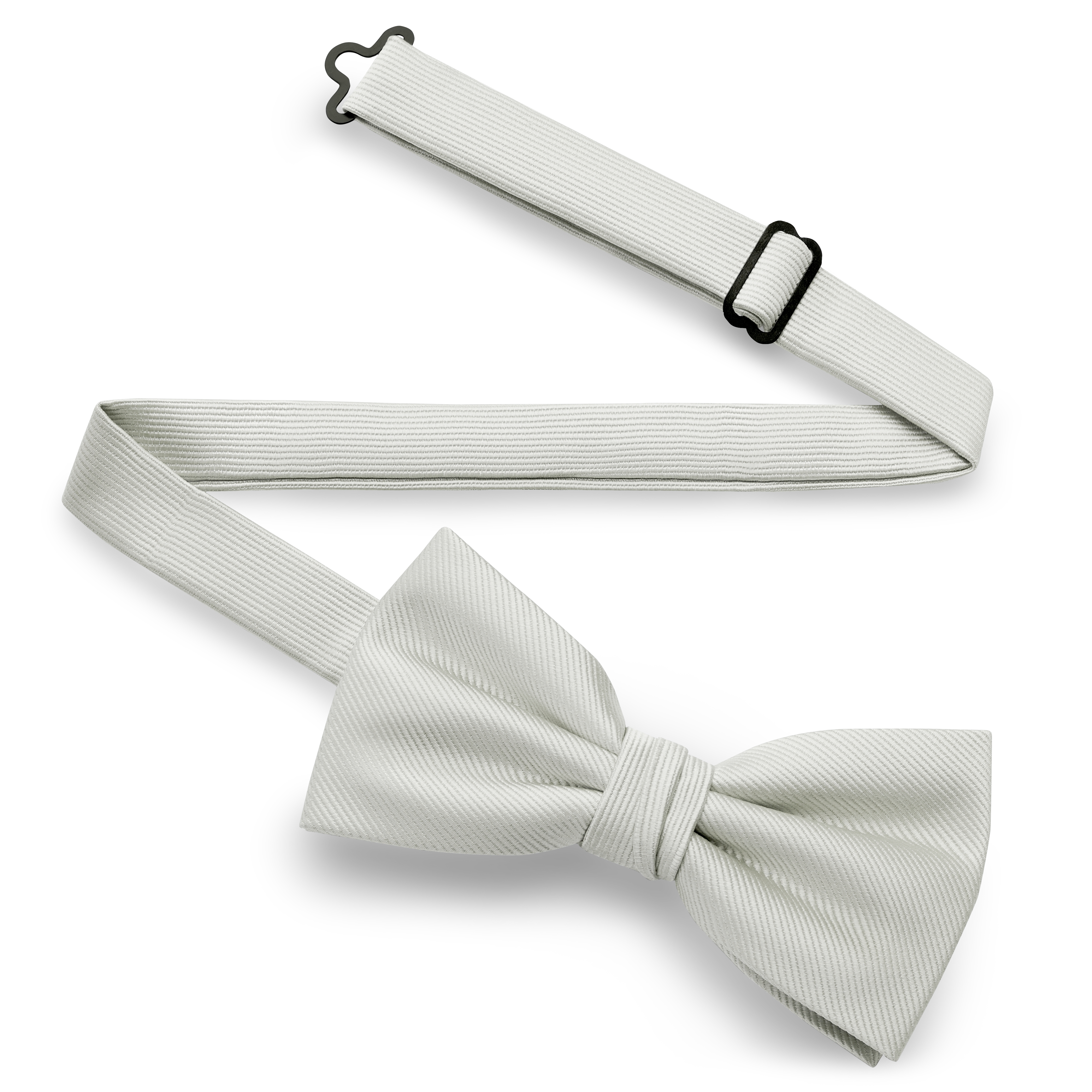 Lichtgrijze Voorgestrikte Vlinderdas van Grosgrain - 3