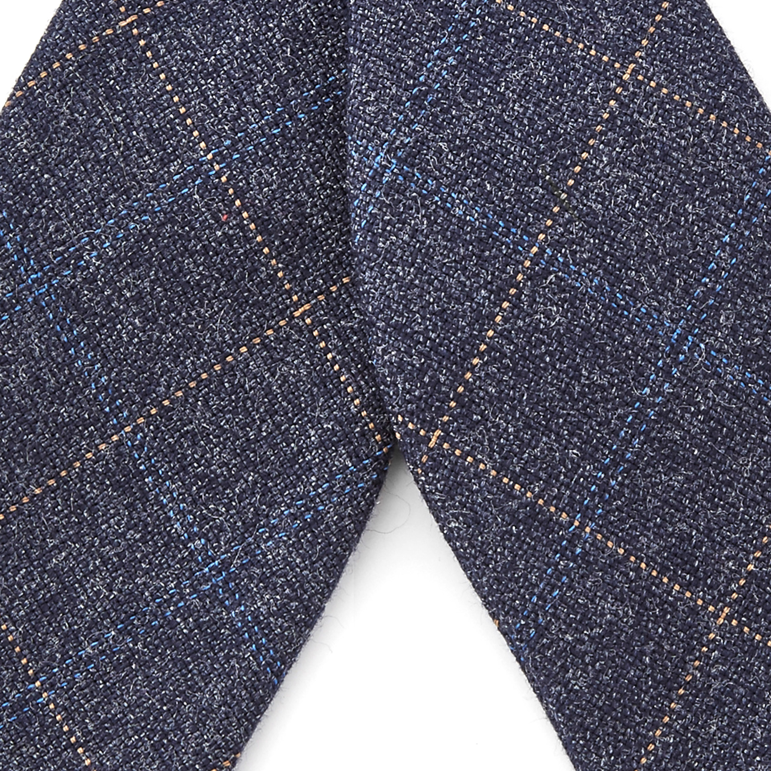 Mörk Marinblå Rutig Oknuten Fluga - 2