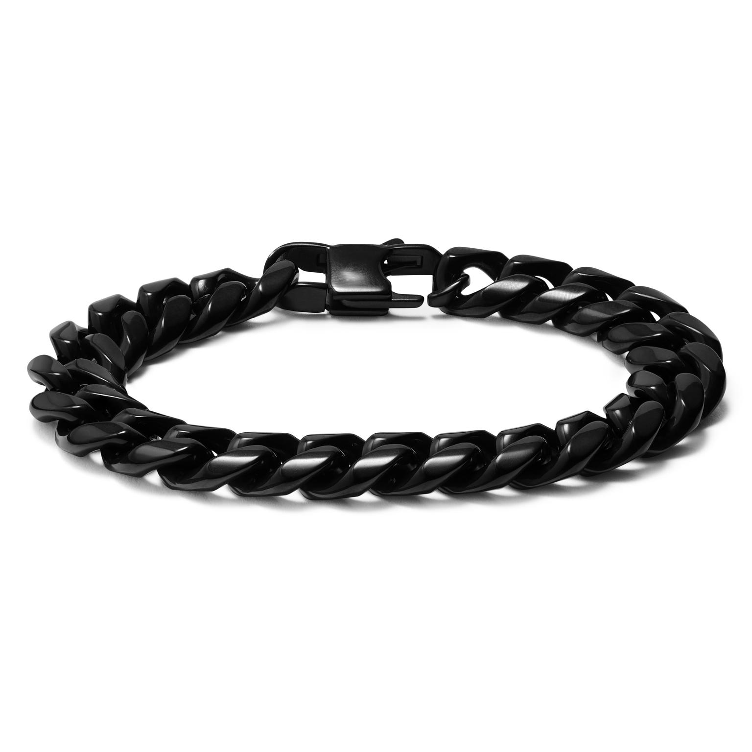 12 mm Black Steel Chain Bracelet 12 mm Black Steel Chain Bracelet