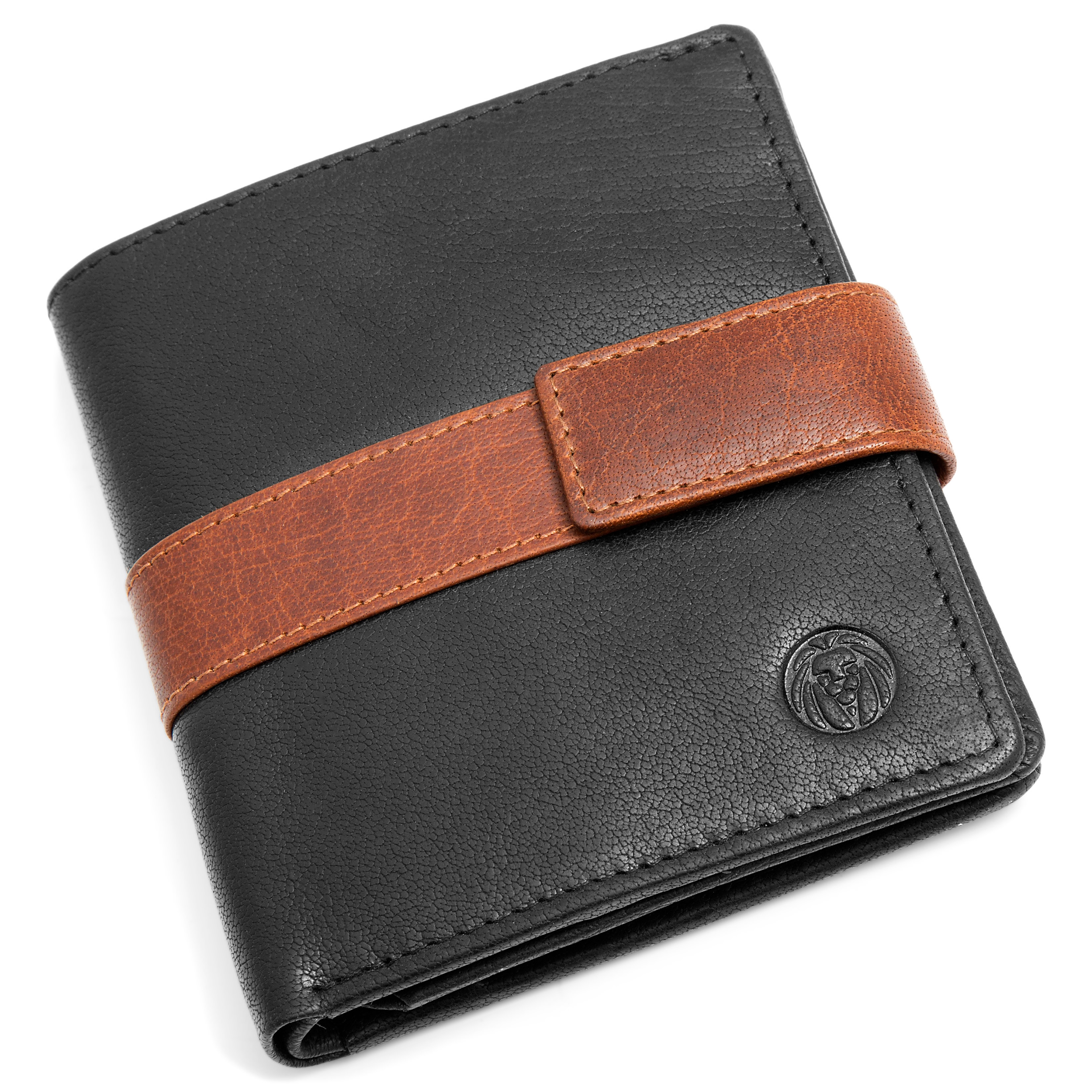 Portefeuille Montreal vertical en cuir noir et marron RFID - 4