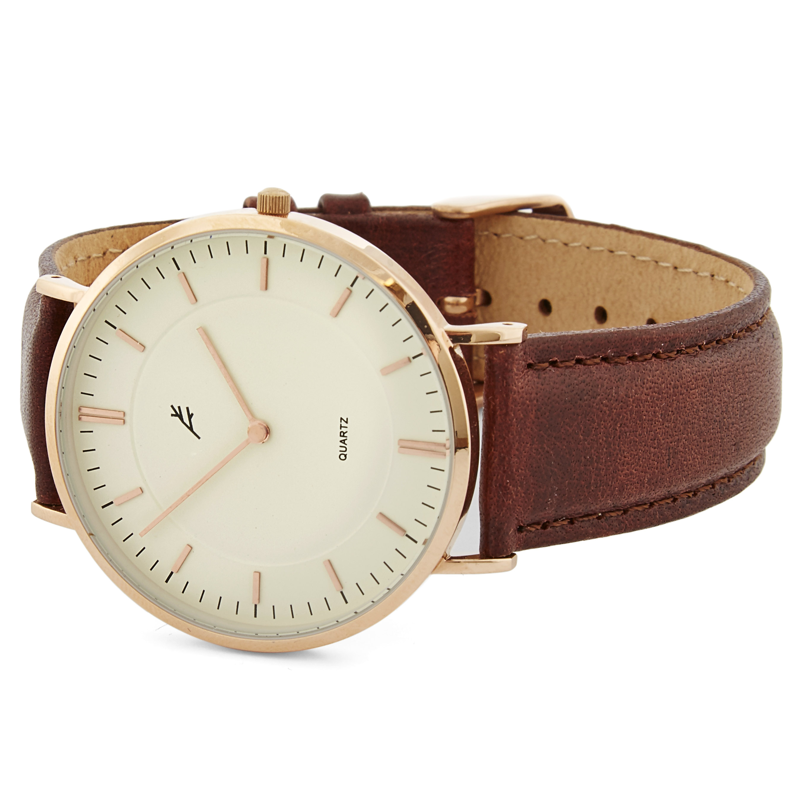 Rosegold & Brown Nivil Watch - 3